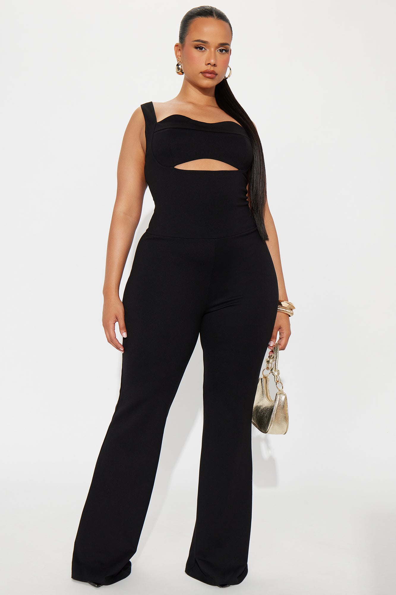 The Mia Sweetheart Ponte Jumpsuit - Black - Image 4