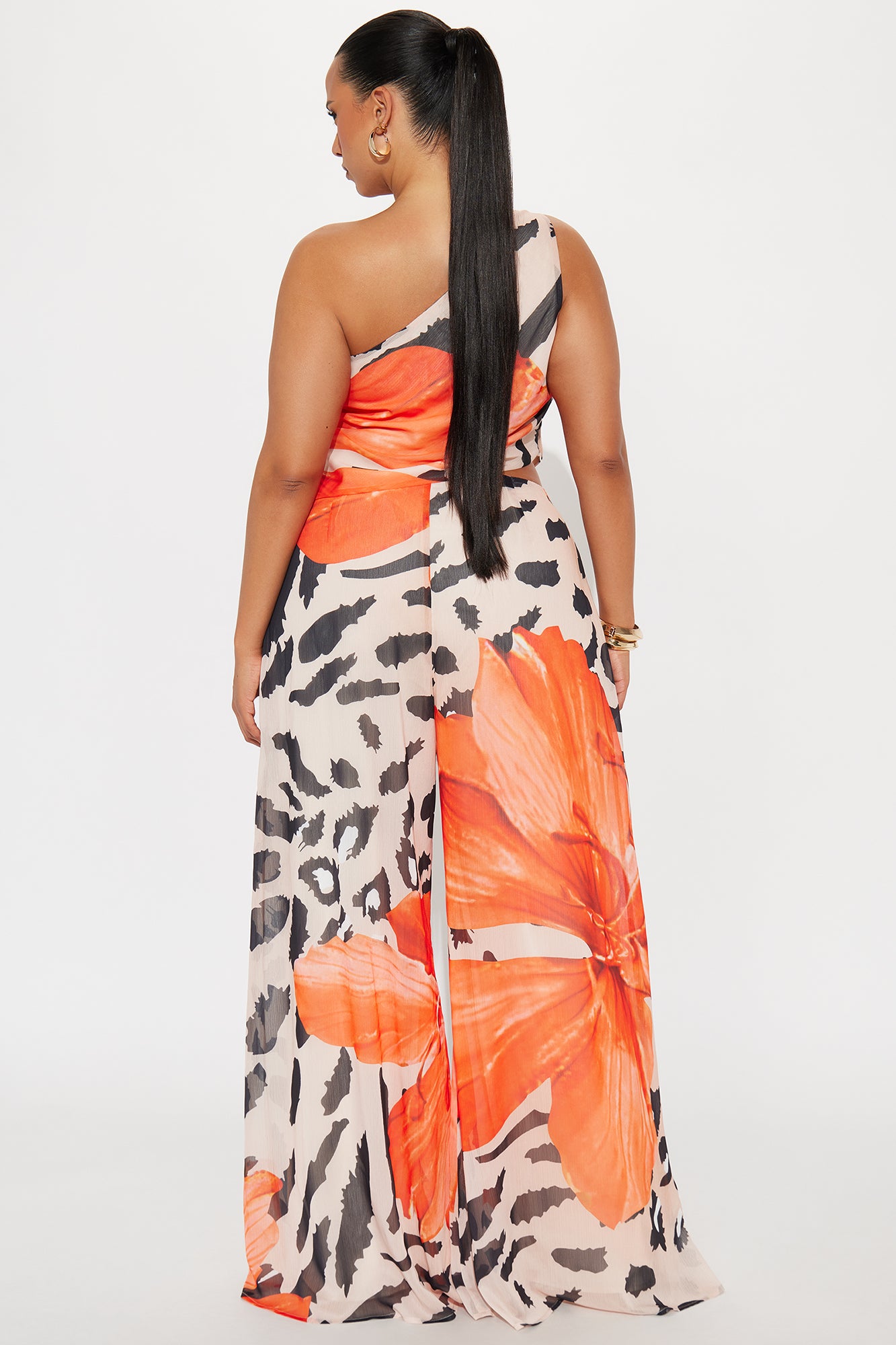 Spring Fling Tropical Pant Set - Orange/combo - Image 6