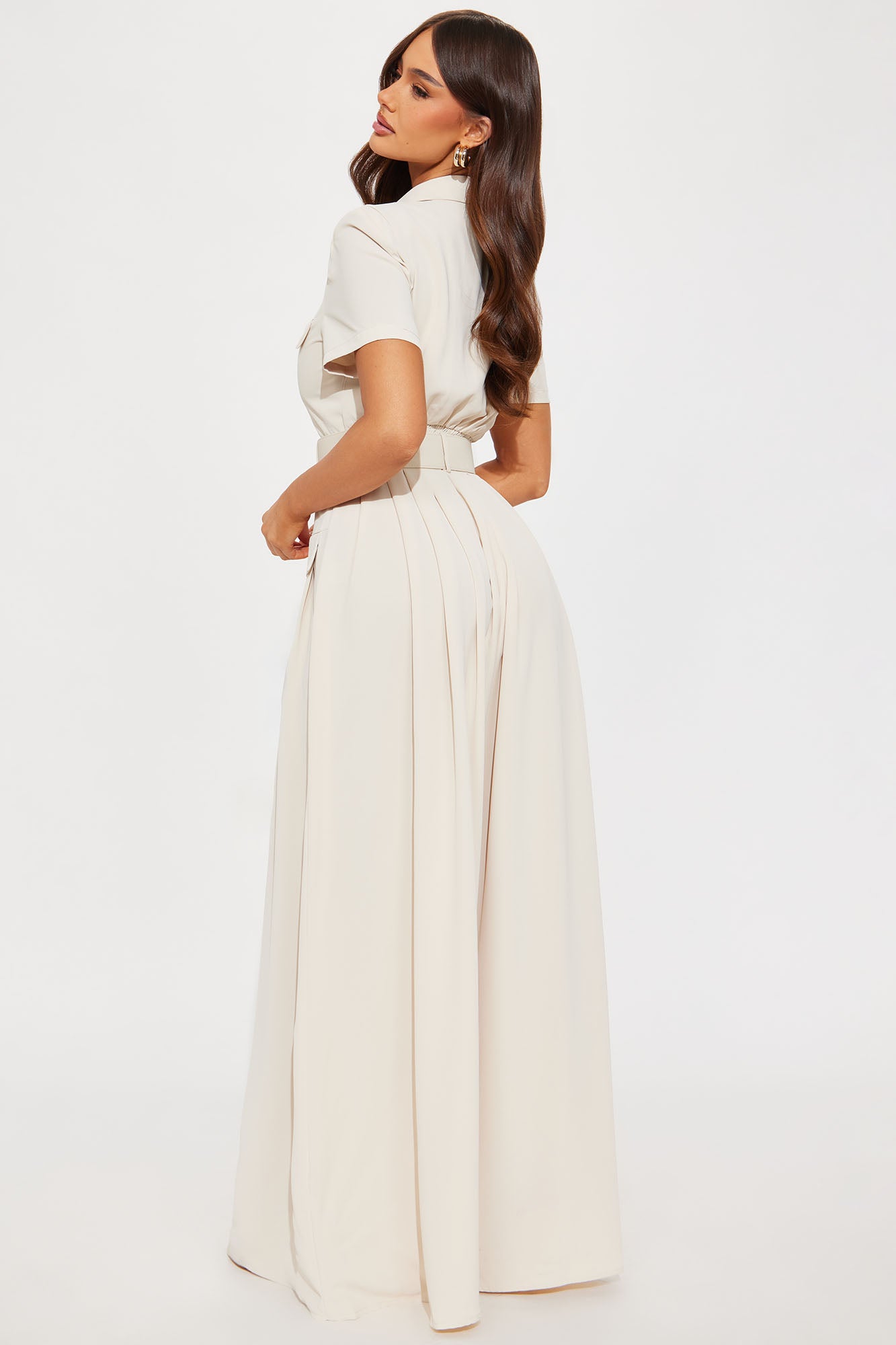 The Opulent Life Crepe Jumpsuit - Khaki - Image 3