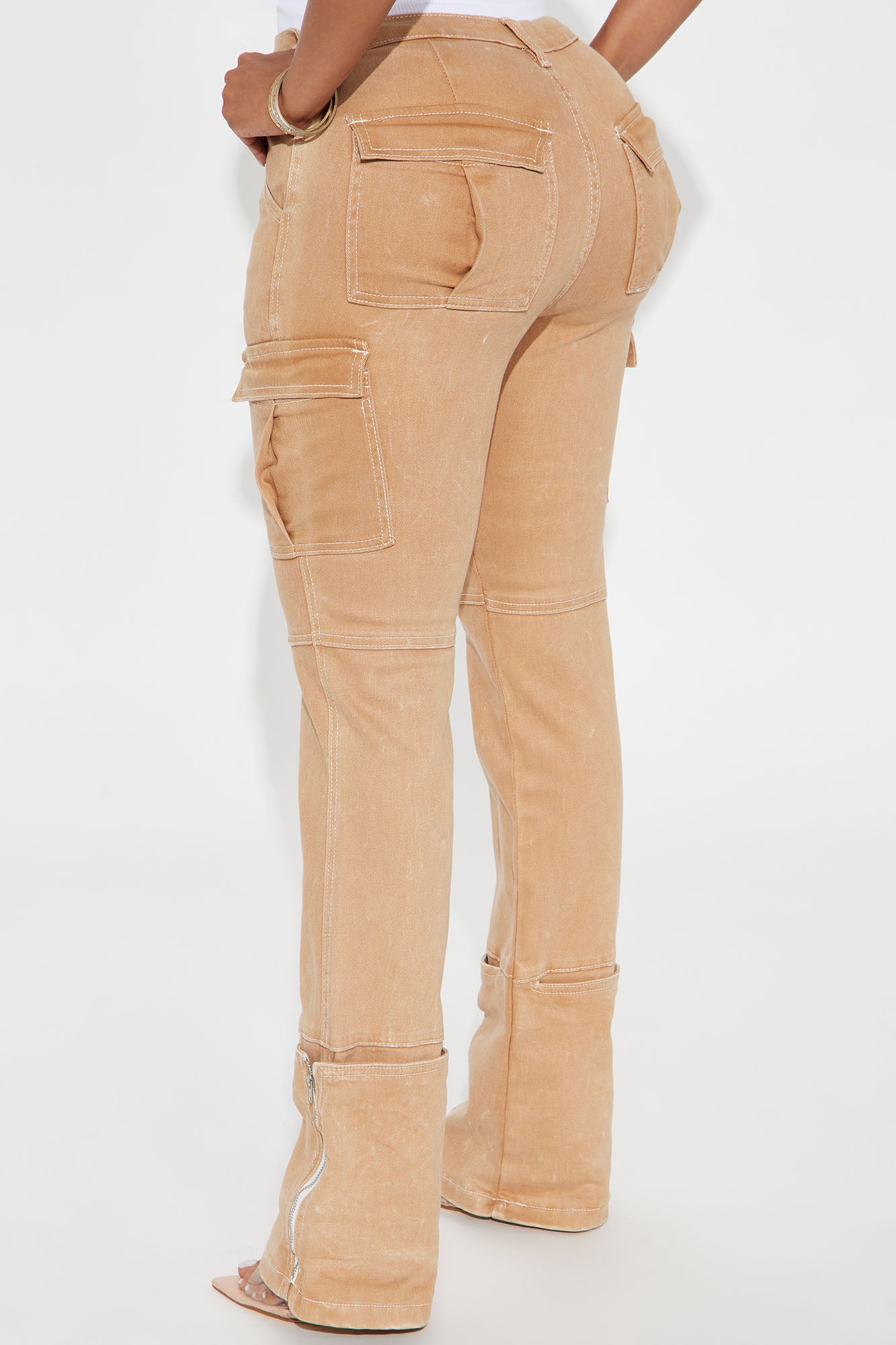 Alternate Universe Stretch Cargo Jeans - Tan - Image 3