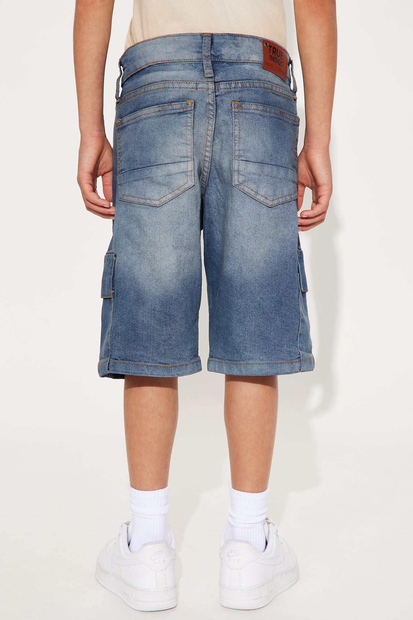 Mini On That Vibe Cargo Denim Shorts - Indigo - Image 3