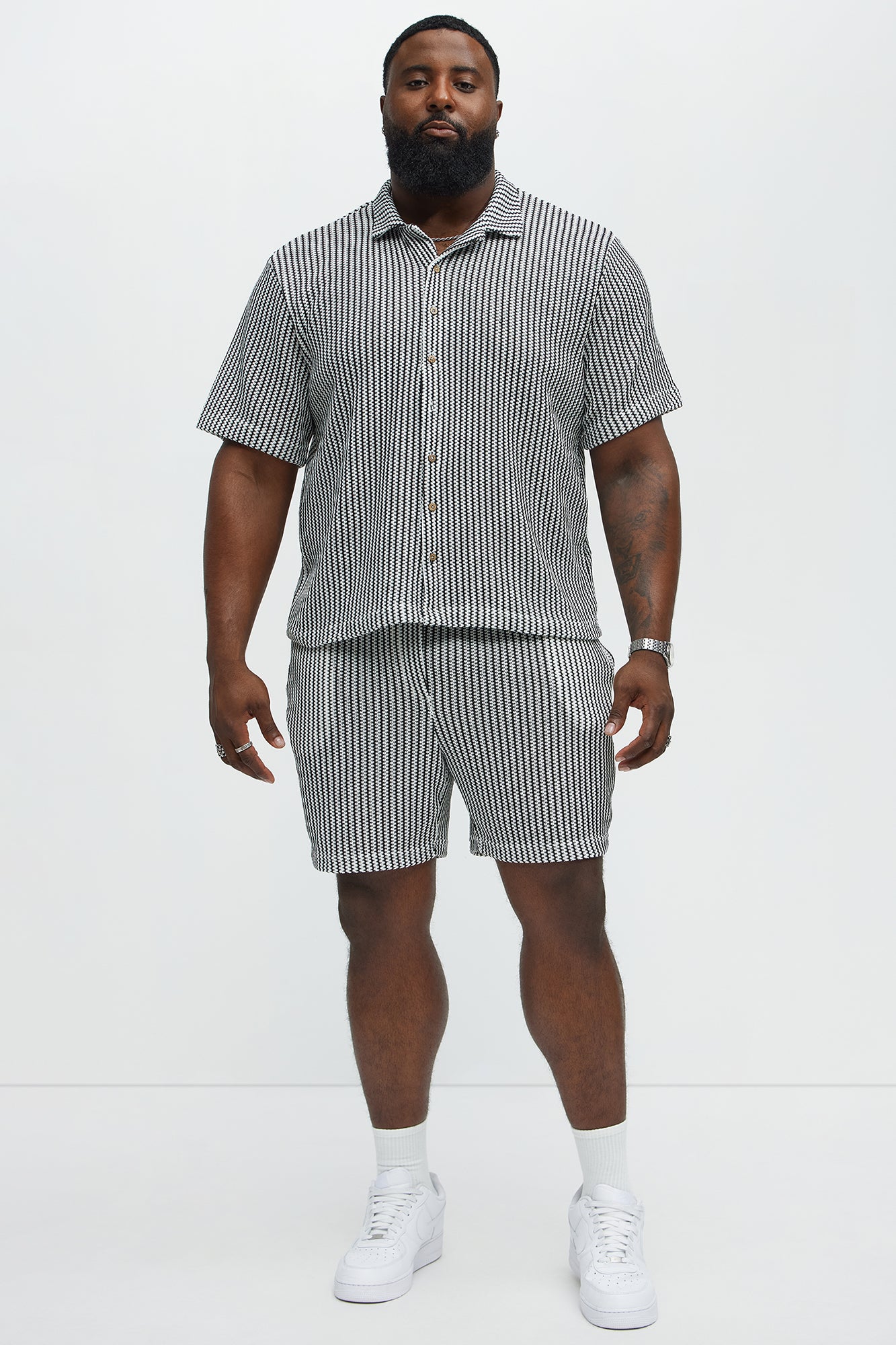 Summit Drawstring Zig Zag Shorts - Grey/combo - Image 5