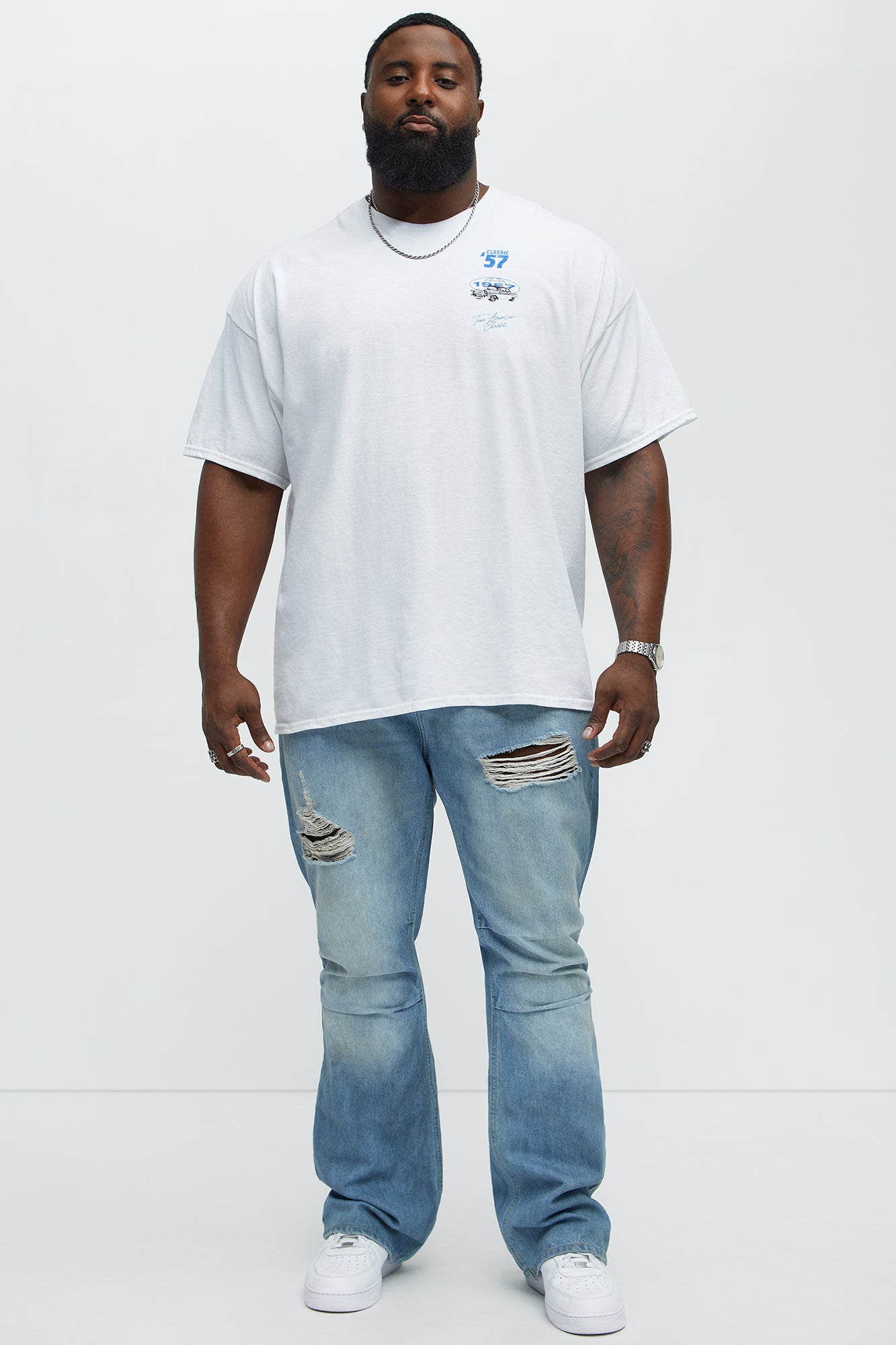 Classic 57 Oversized Short Sleeve Tee - White - Image 8