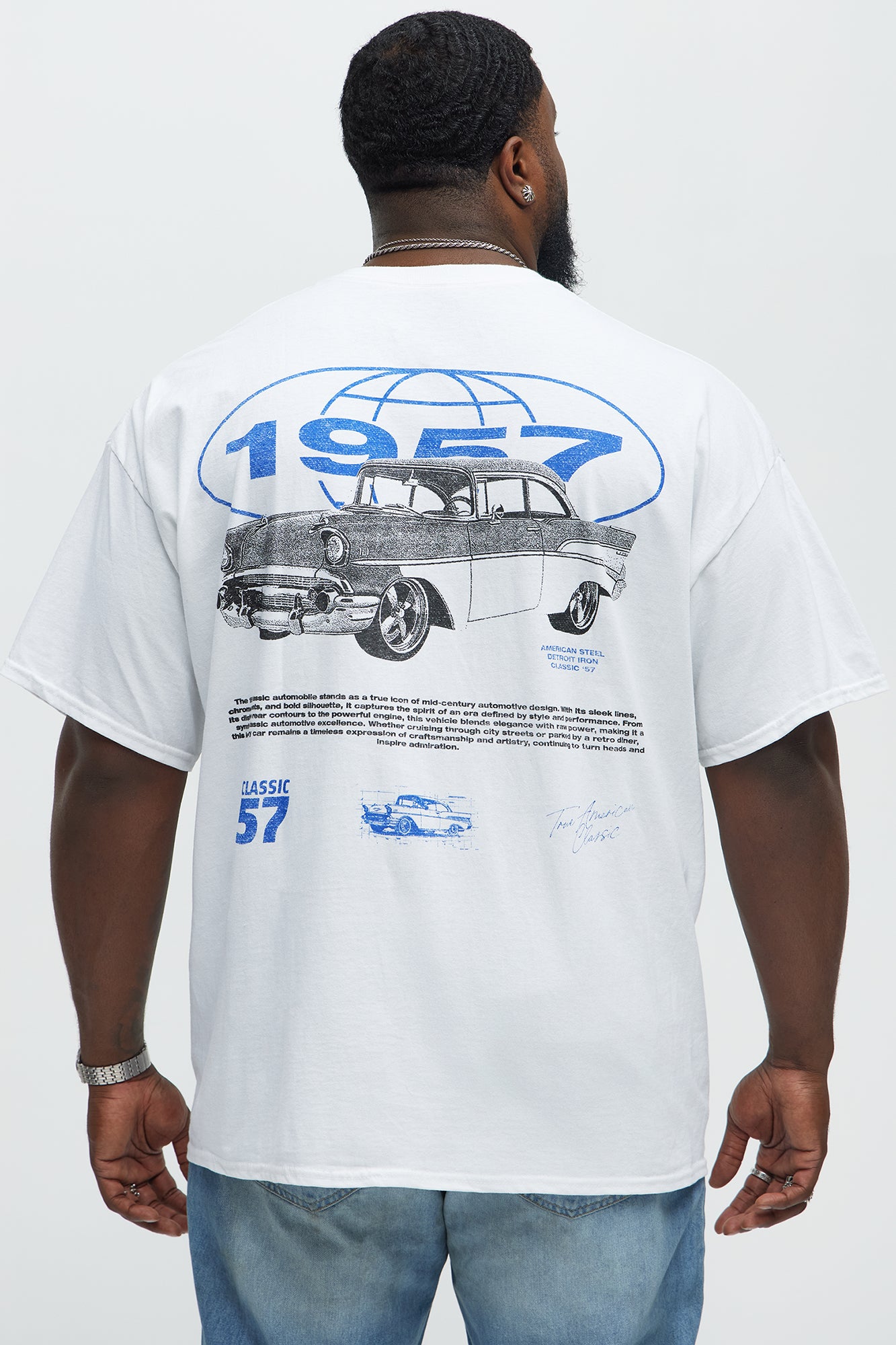 Classic 57 Oversized Short Sleeve Tee - White - Image 5