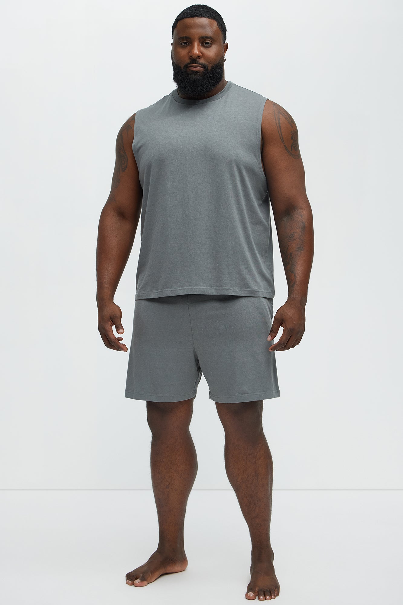Essential Modal Lounge Shorts - Slate Grey - Image 4