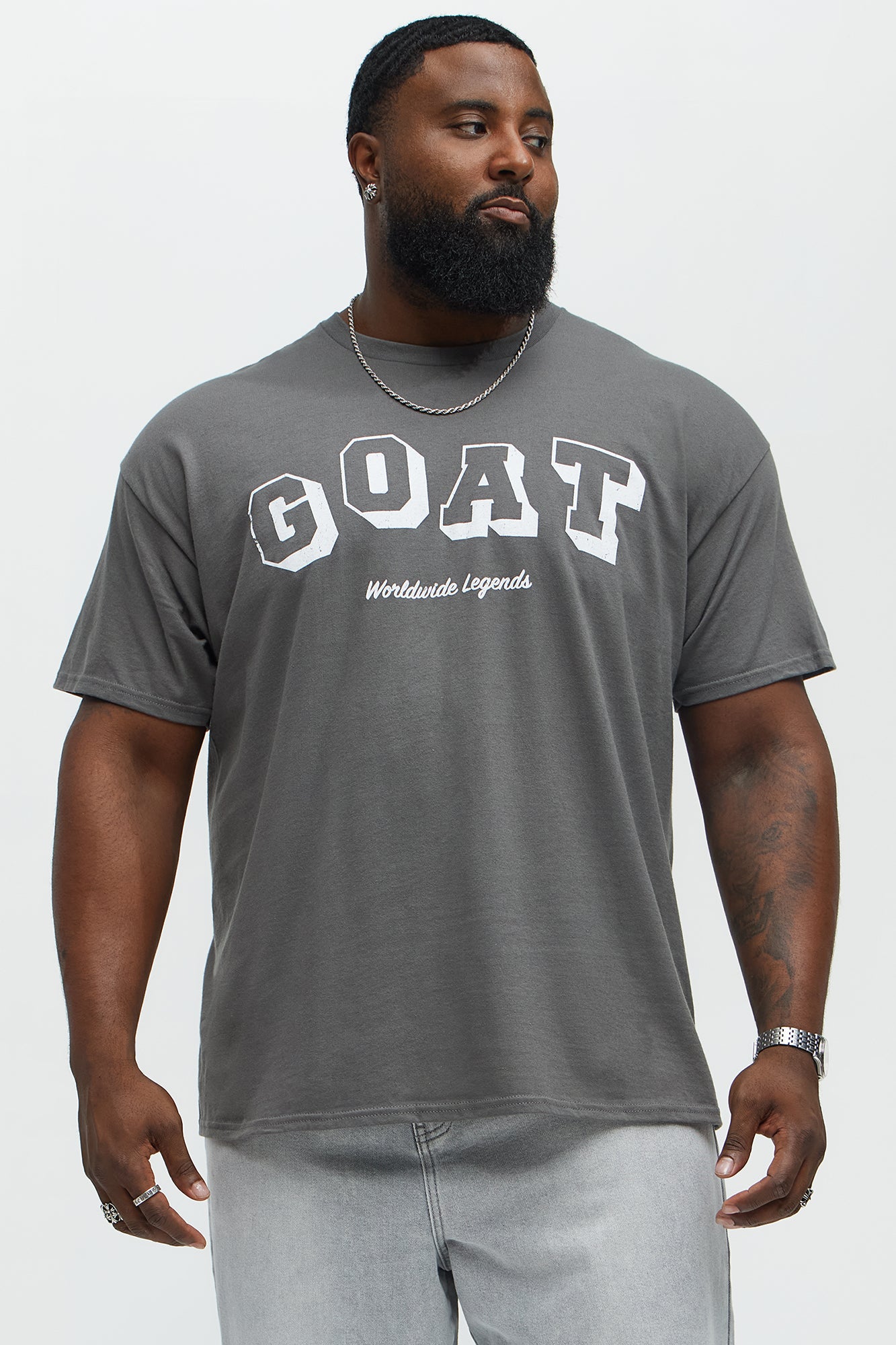 GOAT Worldwide Short Sleeve Tee - Charcoal - Image 4