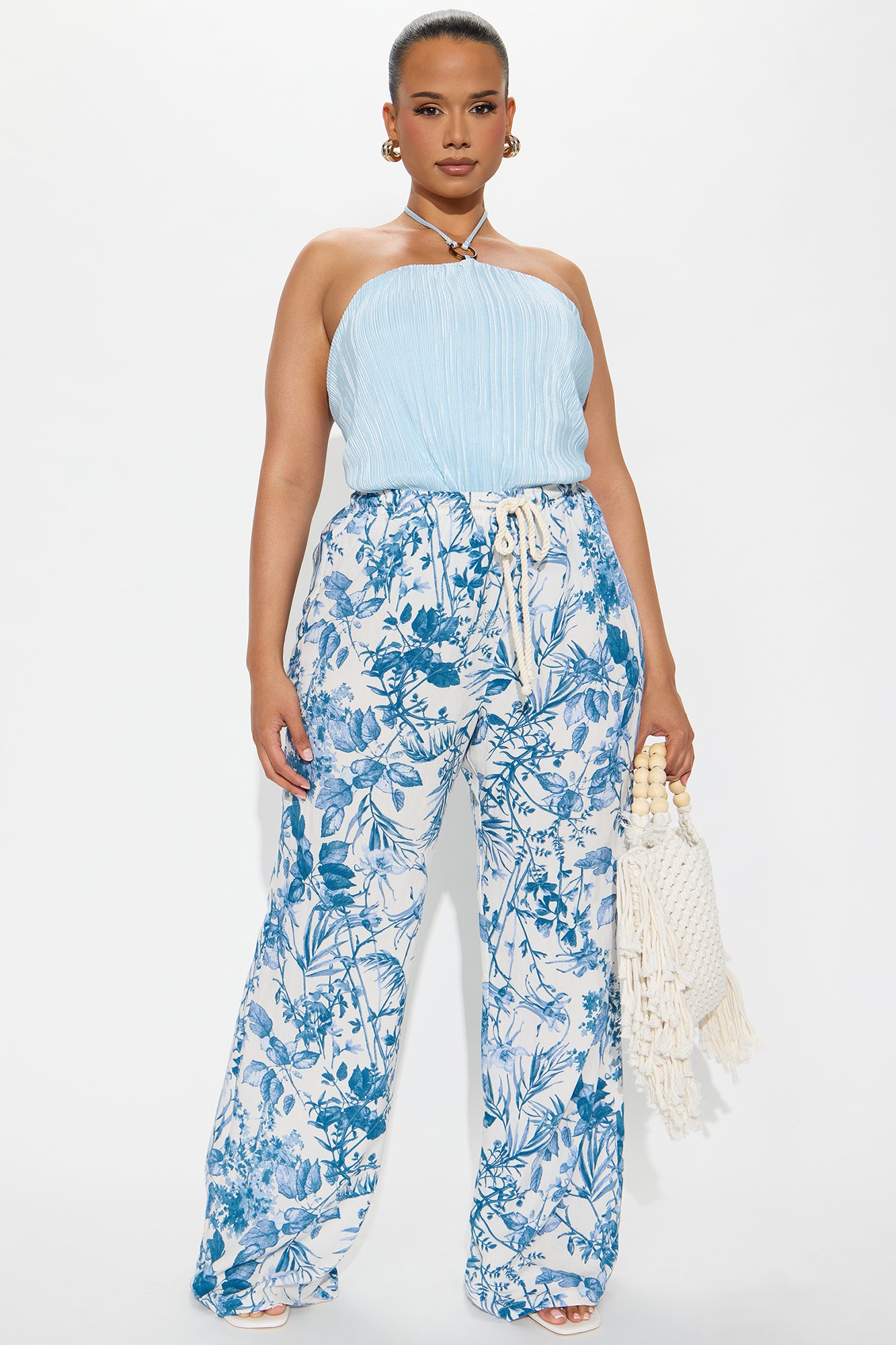Weekend Getaway Halter Bodysuit - Light Blue - Image 6