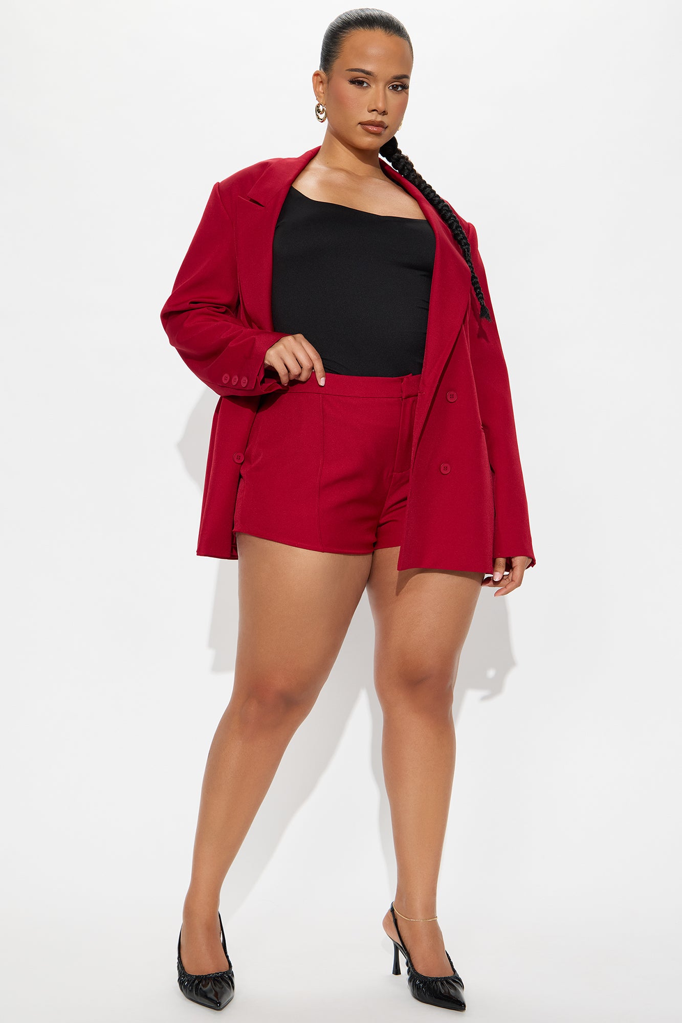 Chloe Micro Trouser Short - Red - Image 5