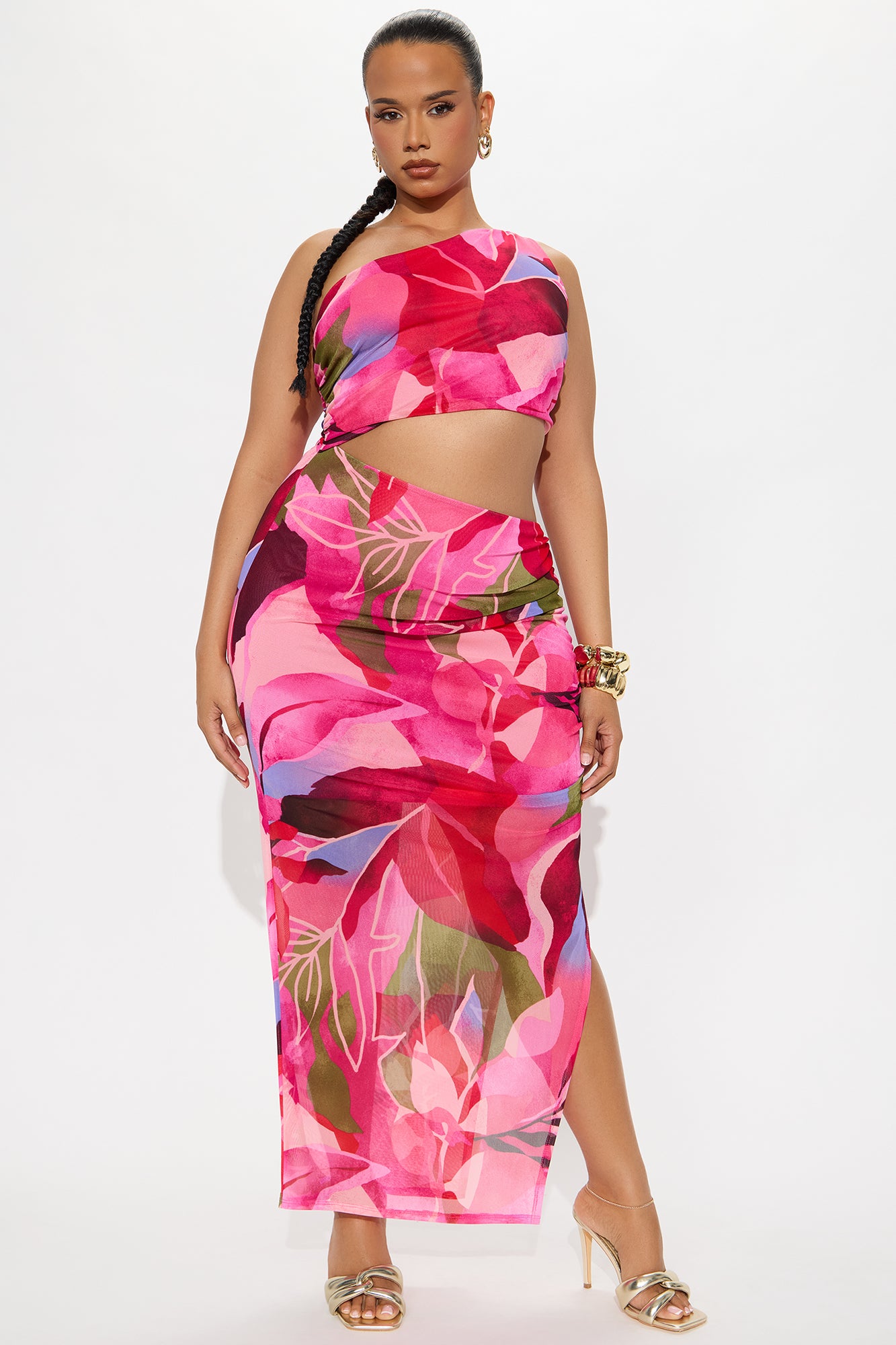 Tamirah Mesh Maxi Dress - Pink/combo - Image 4