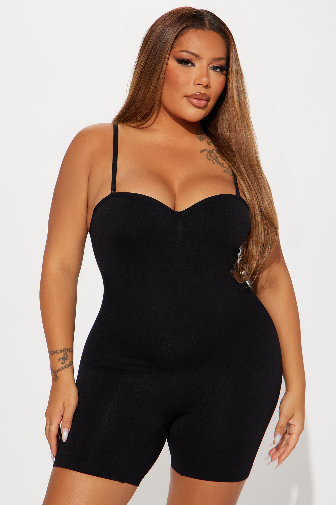 In Control Seamless Compression Shapewear Romper - Black - Image 3