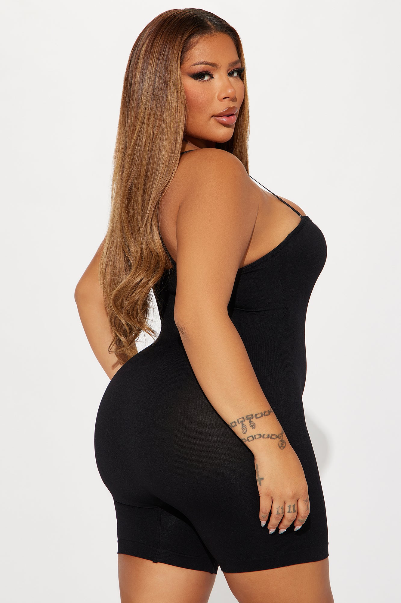 In Control Seamless Compression Shapewear Romper - Black - Image 5