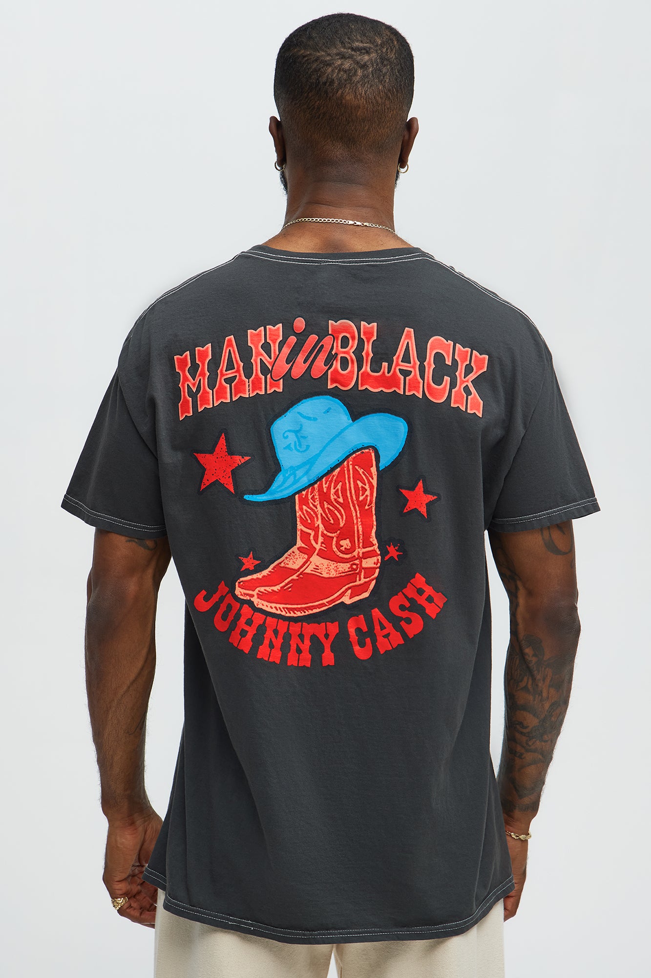 Johnny Cash Man In Black Short Sleeve Tee - Black - Image 4