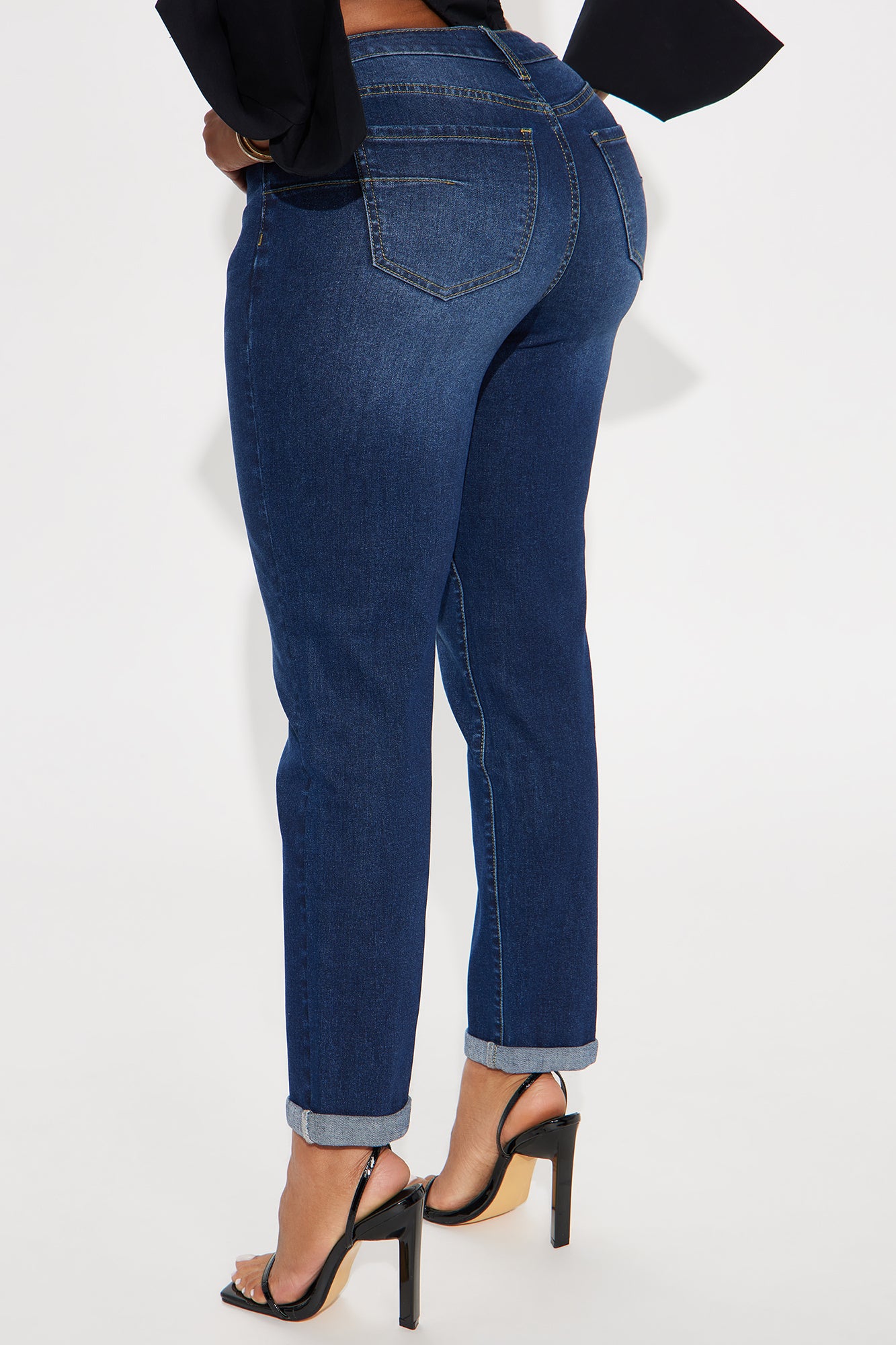 Clara Super Stretch Sculpting Mom Jeans - Dark Wash - Image 3
