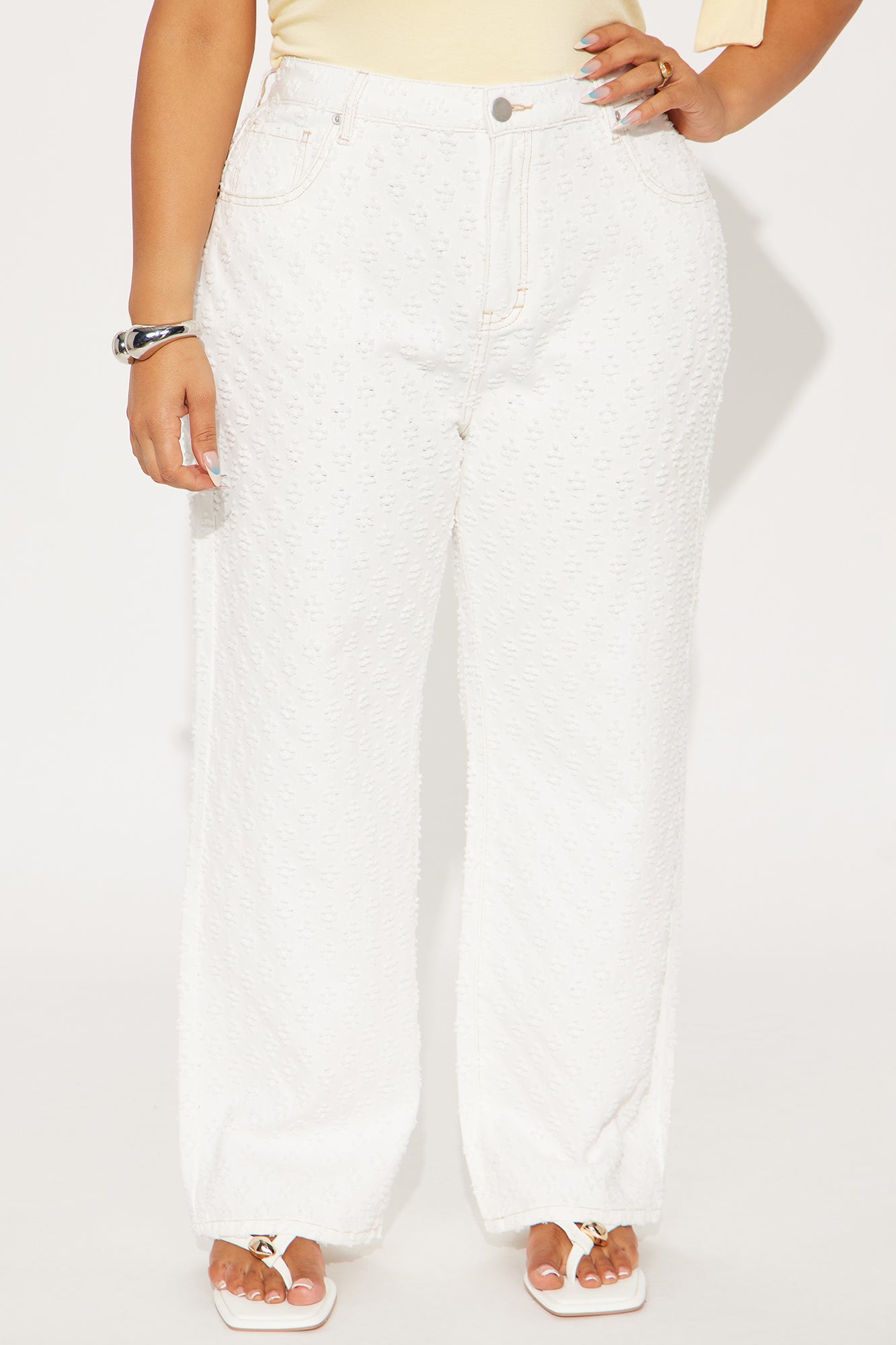 City Dreams Loose Straight Leg Jeans - White - Image 5