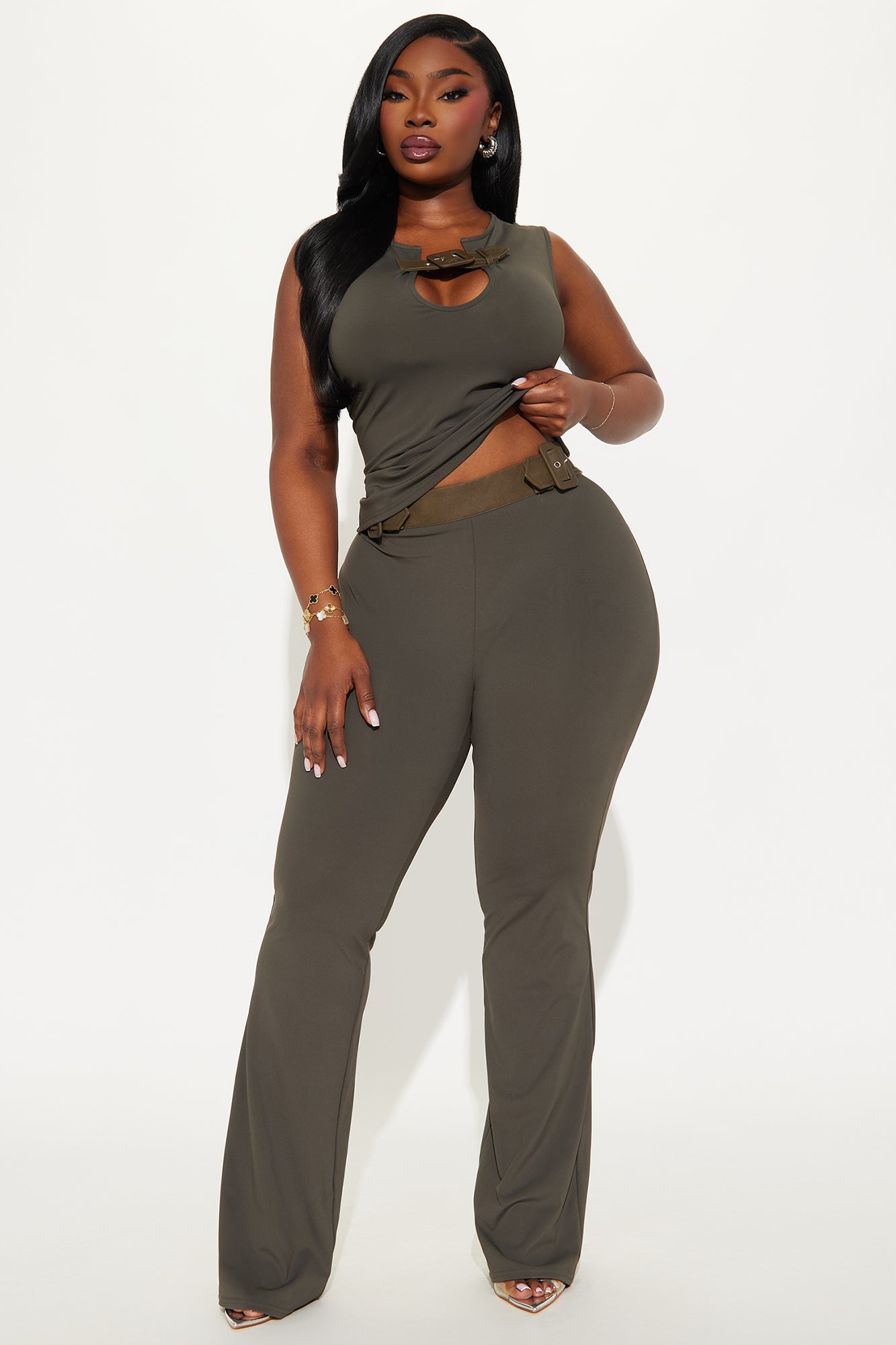 Dance With Me Tonight Pant Set - Olive - Image 4