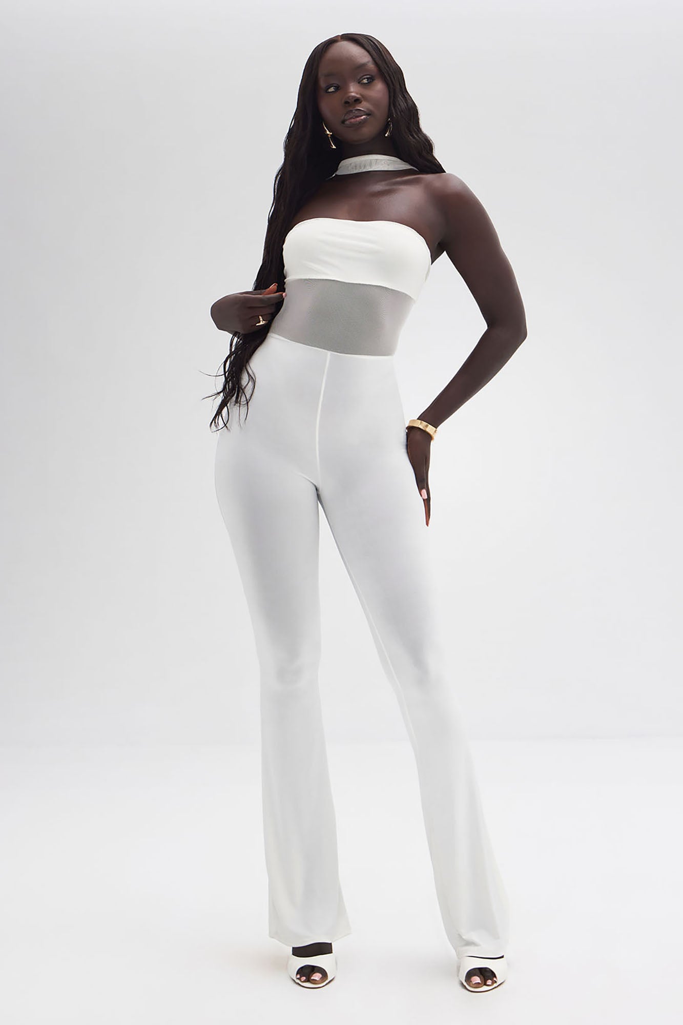 Off-limits Sheer Mesh Jumpsuit - White - Image 4