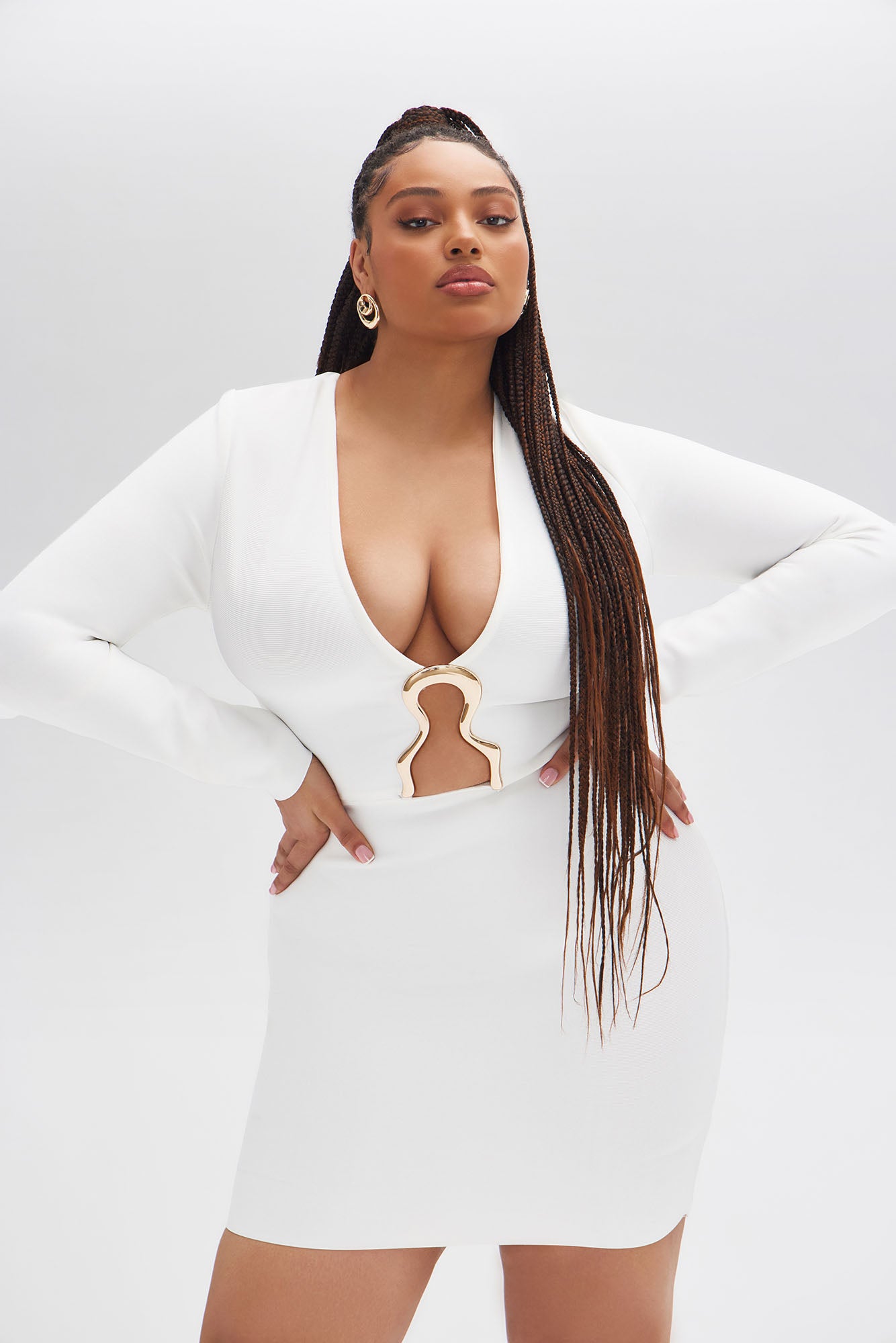 Bree Bandage Mini Dress - White - Image 9