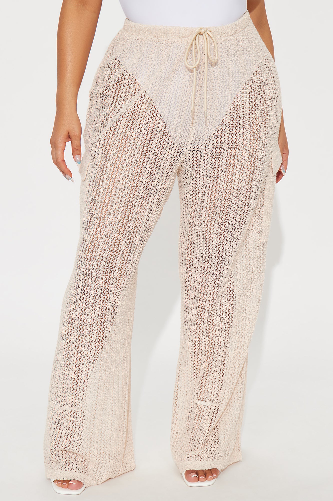 Fun Times Crochet Wide Leg Pant - Cream - Image 5