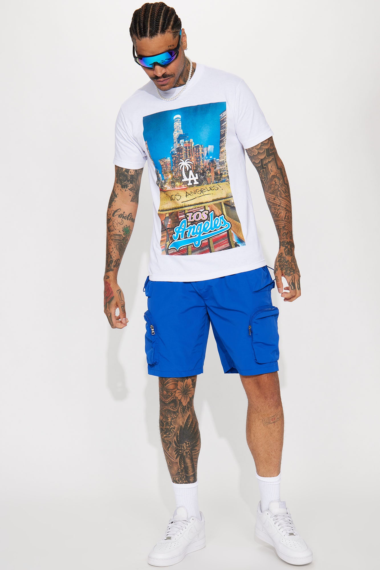 All This And That Nylon Cargo Shorts - Royal - Image 3