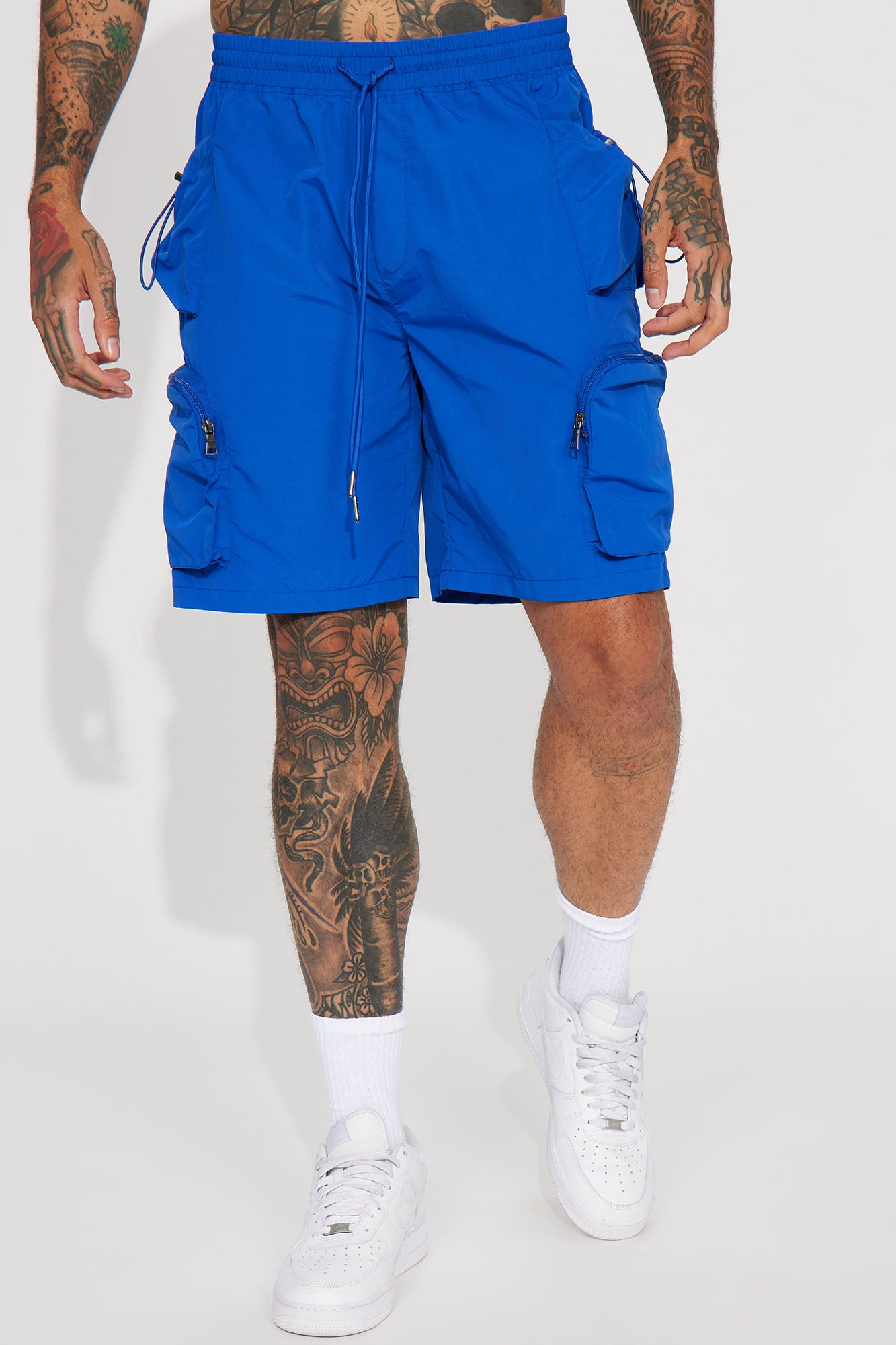 All This And That Nylon Cargo Shorts - Royal - Image 5
