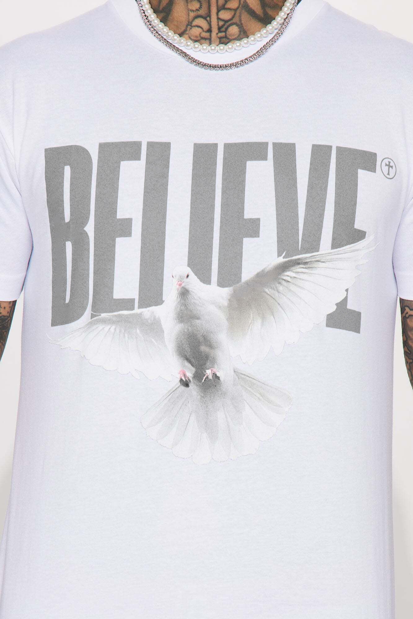 Believe Short Sleeve Tee - White - Image 3