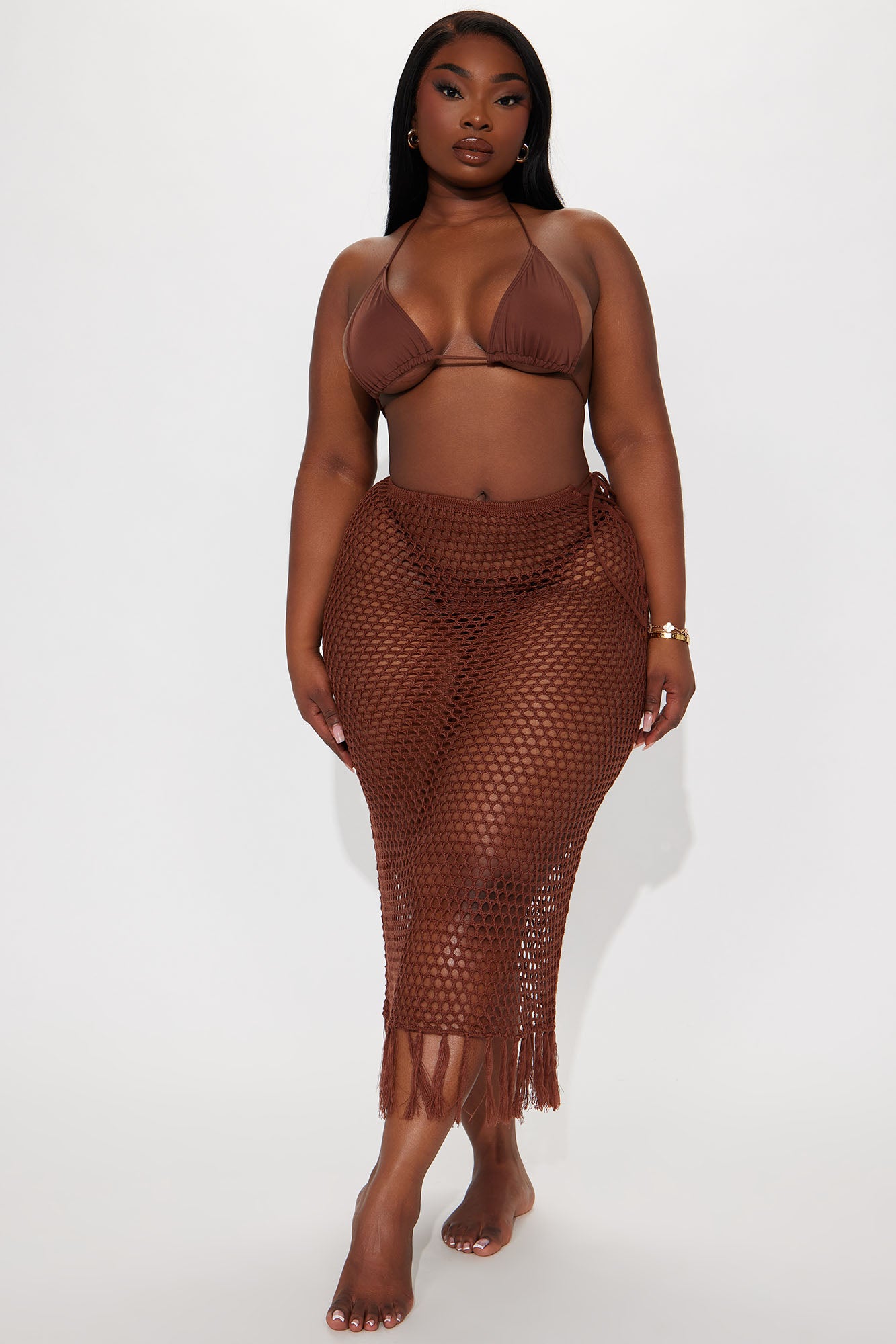Boats In The Caribbean Cover Up Skirt - Brown - Image 4