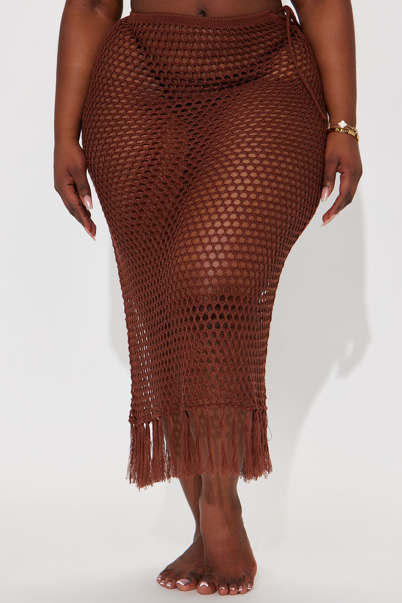 Boats In The Caribbean Cover Up Skirt - Brown - Image 5