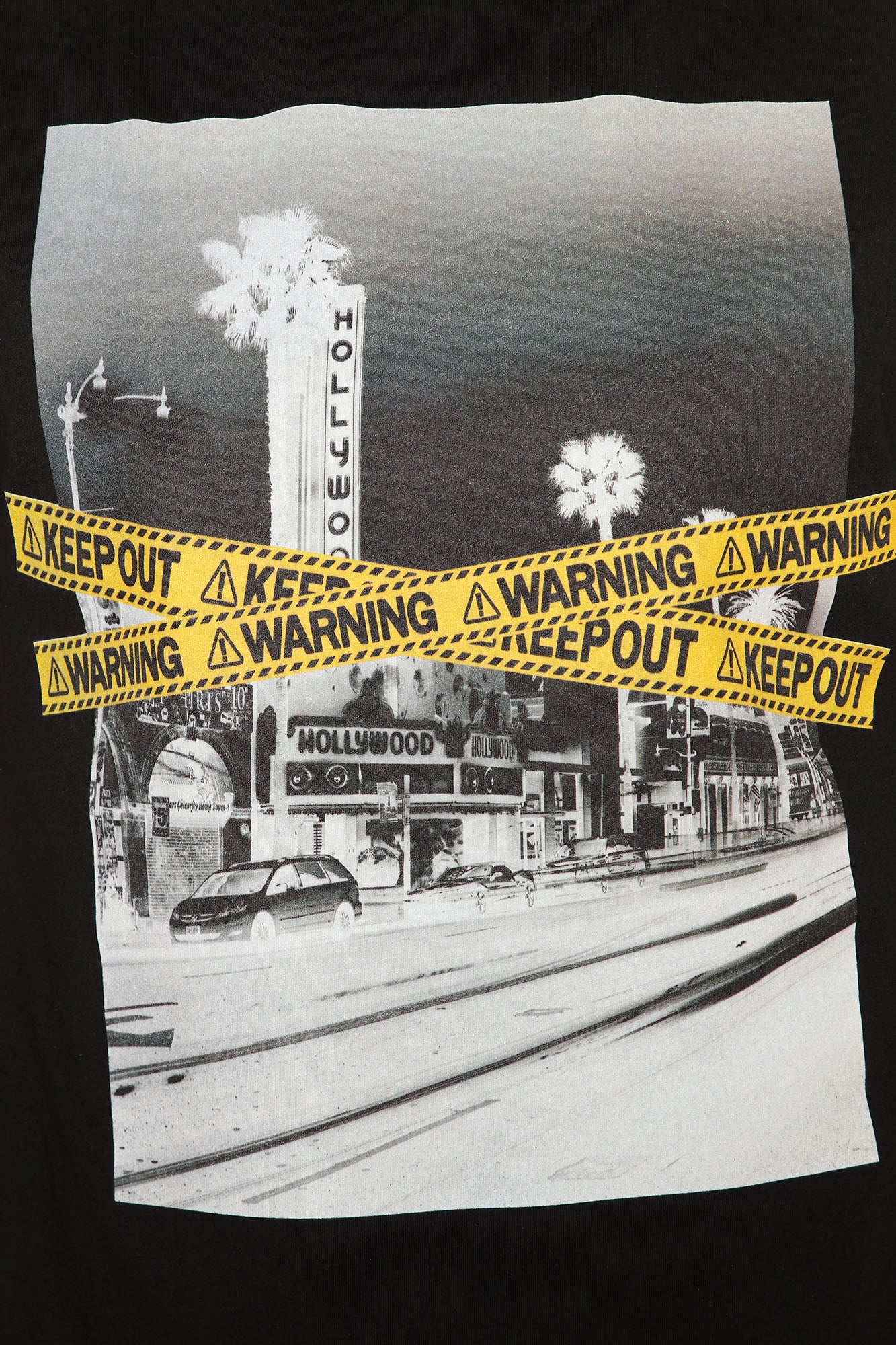 Warning Los Angeles Short Sleeve Tee - Black - Image 4
