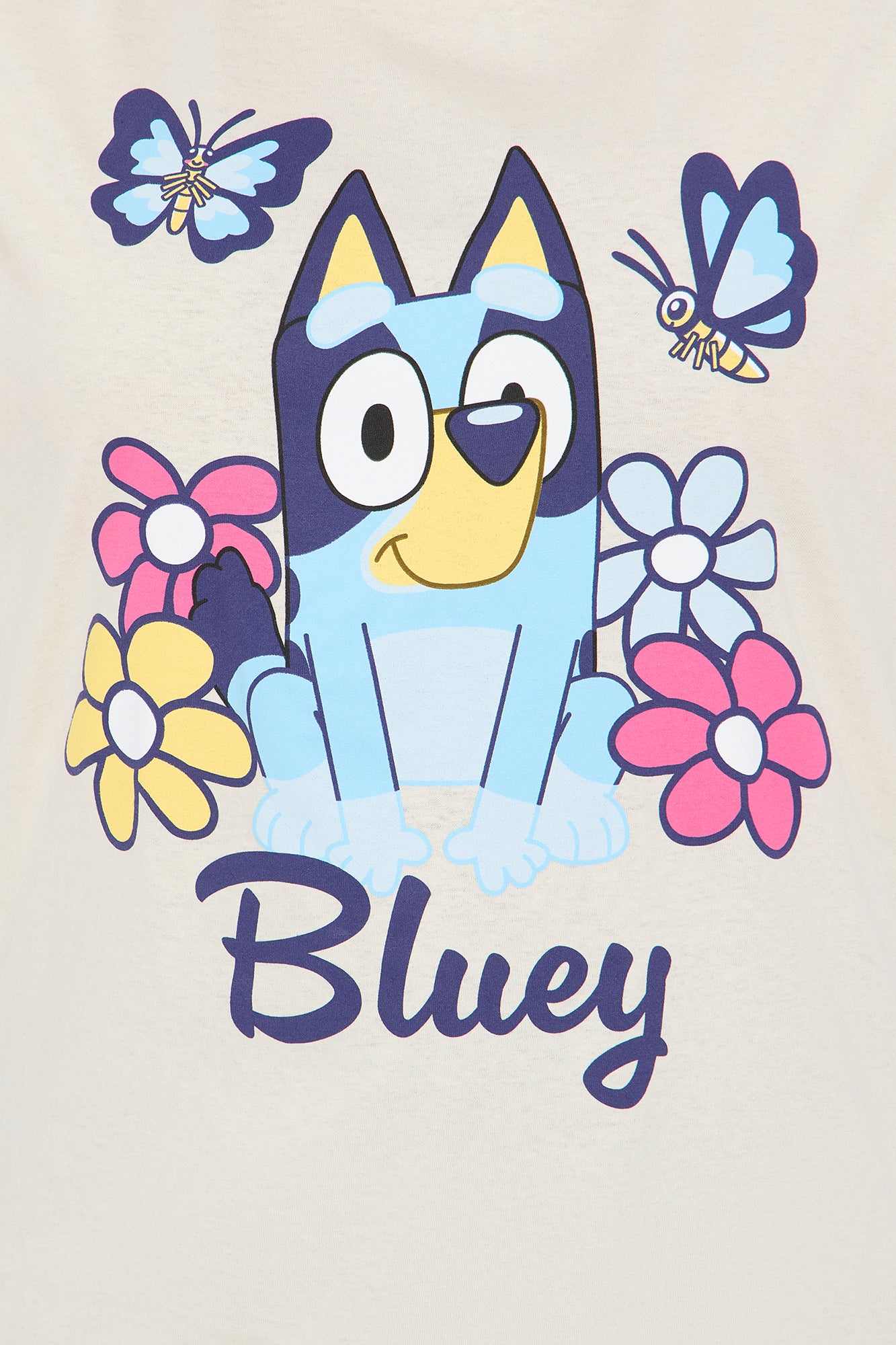 Bluey Butterflies Oversized Tee - Cream - Image 3