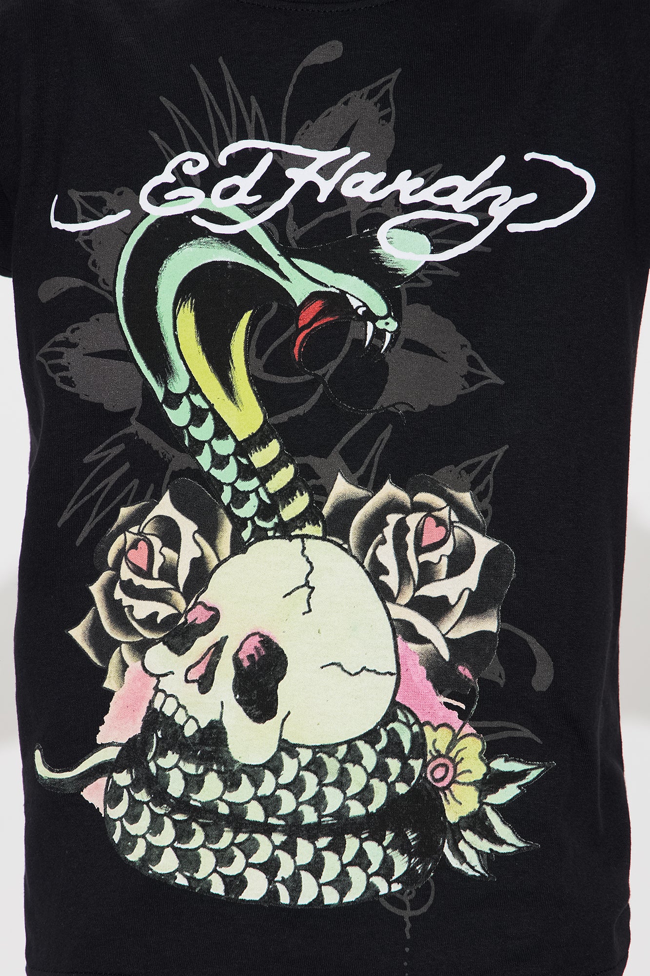 Mini Ed Hardy Cobra Front/Back Graphic T-Shirt - Charcoal - Image 3