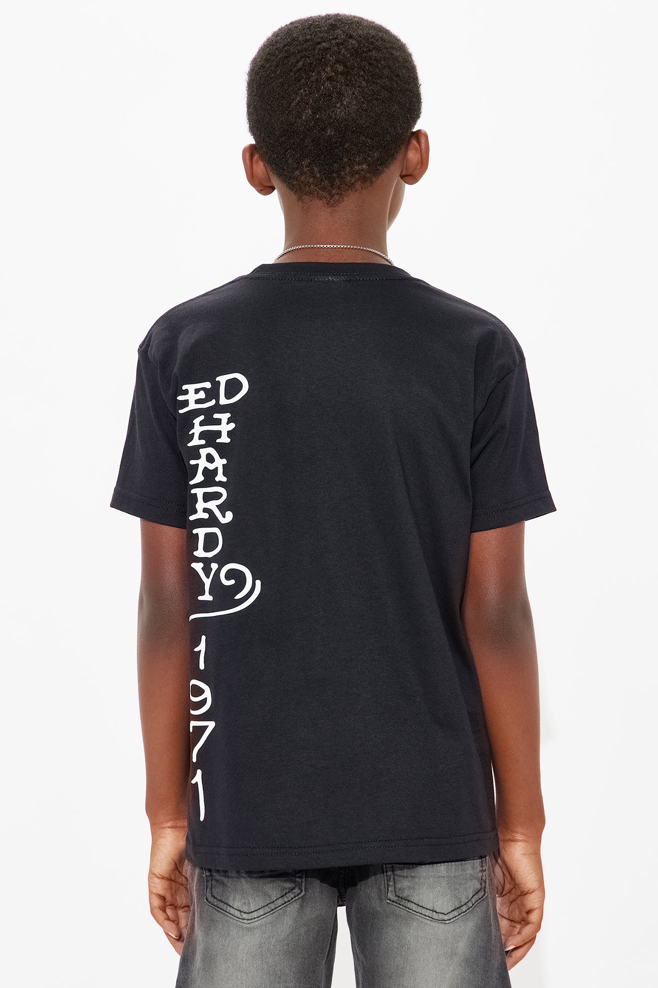 Mini Ed Hardy Cobra Front/Back Graphic T-Shirt - Charcoal - Image 4