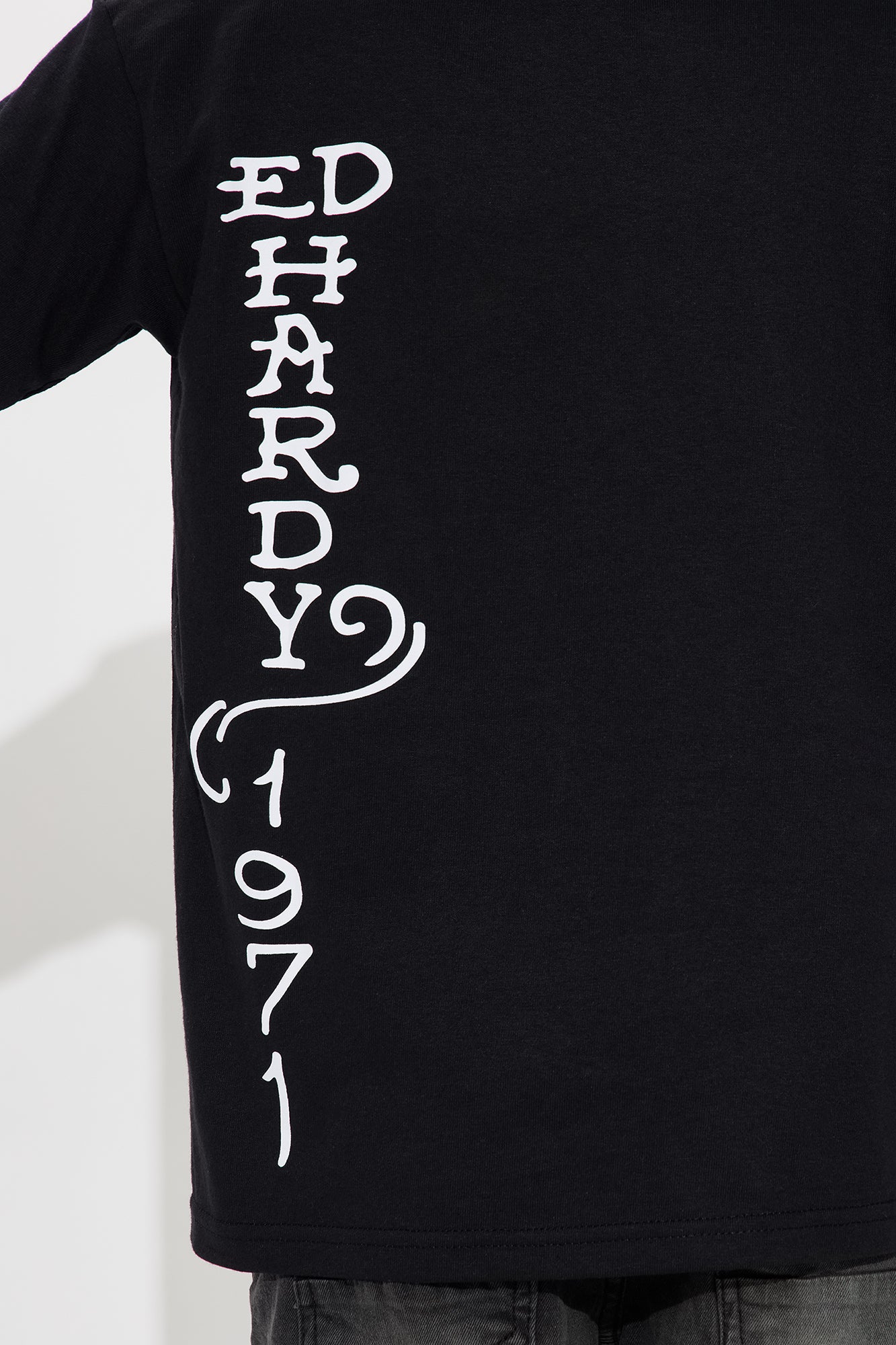 Mini Ed Hardy Cobra Front/Back Graphic T-Shirt - Charcoal - Image 5