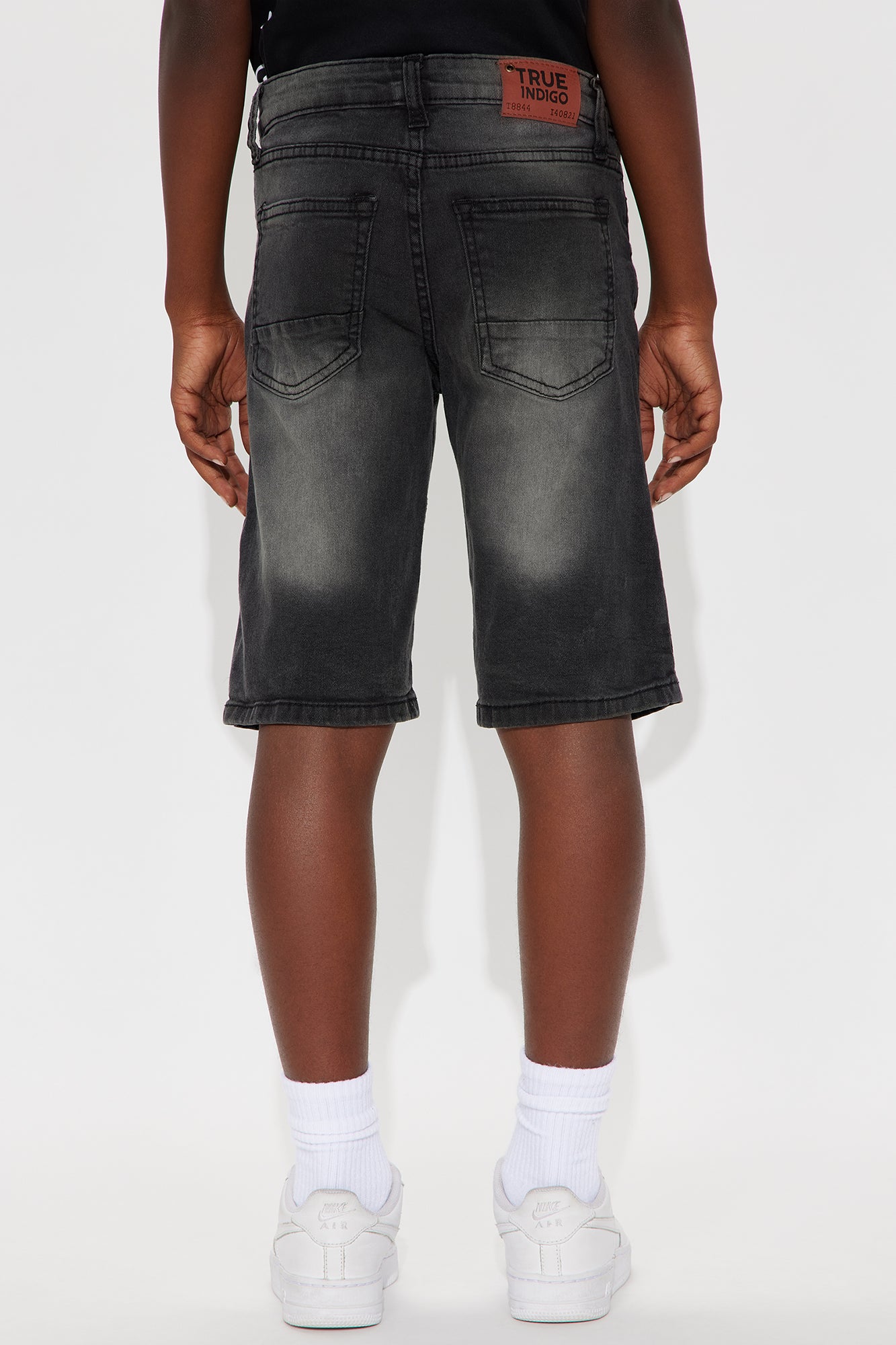 Mini Going Places Distressed Denim Shorts - Black - Image 3