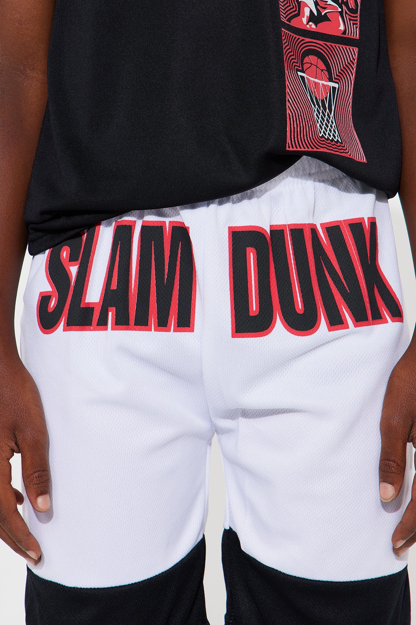 Mini Slam Dunk Graphic Tee And Short Set - Black/combo - Image 3