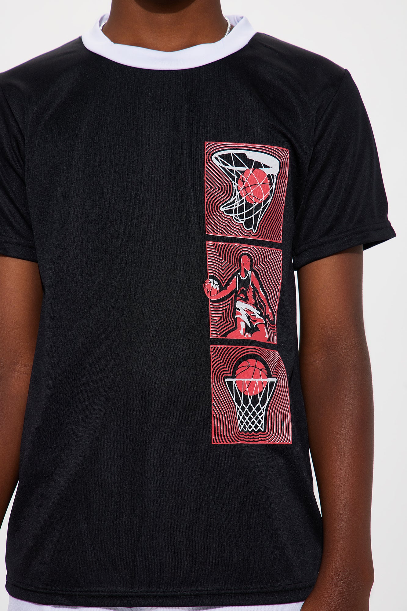 Mini Slam Dunk Graphic Tee And Short Set - Black/combo - Image 4