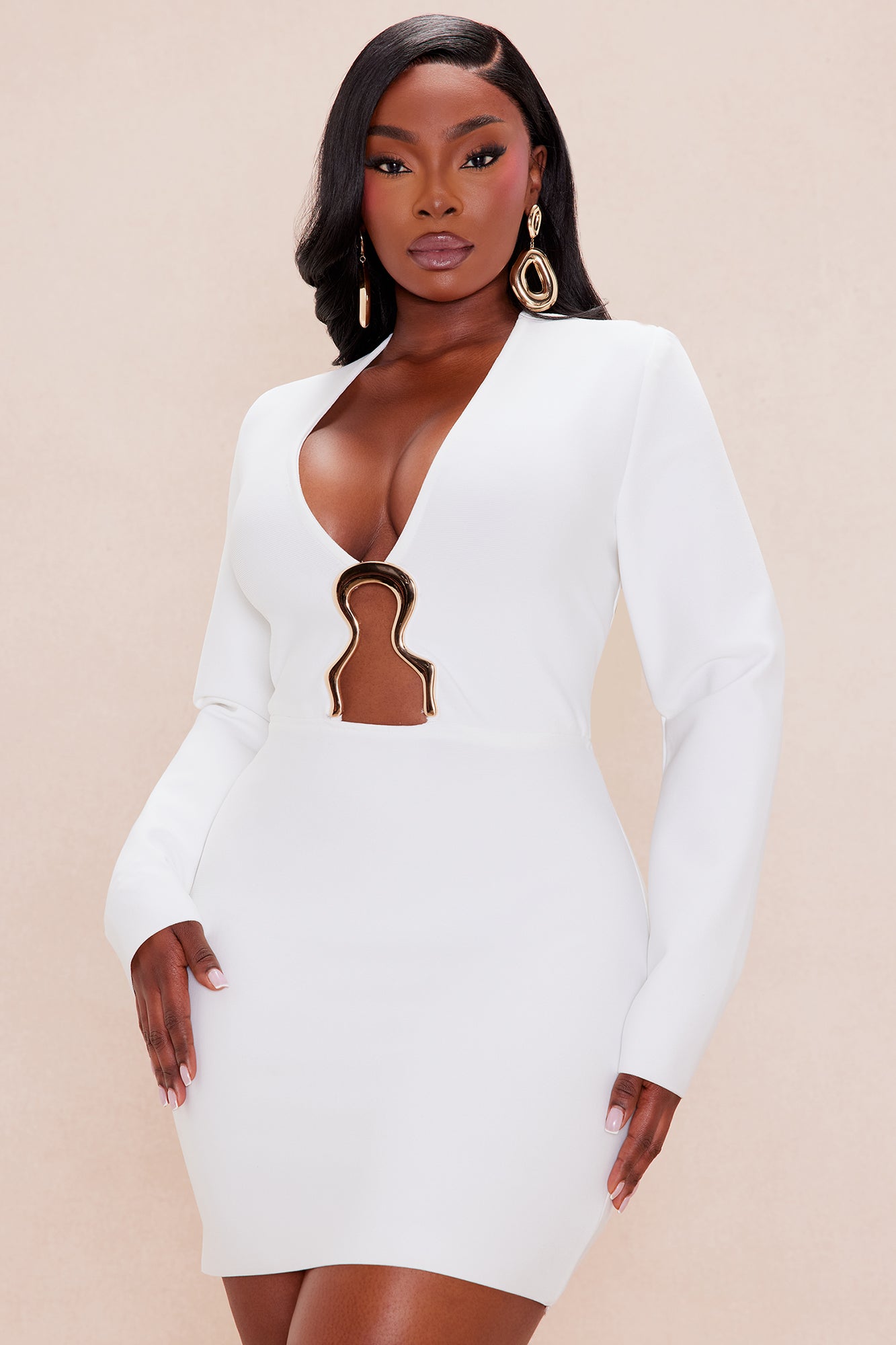 Bree Bandage Mini Dress - White - Image 6