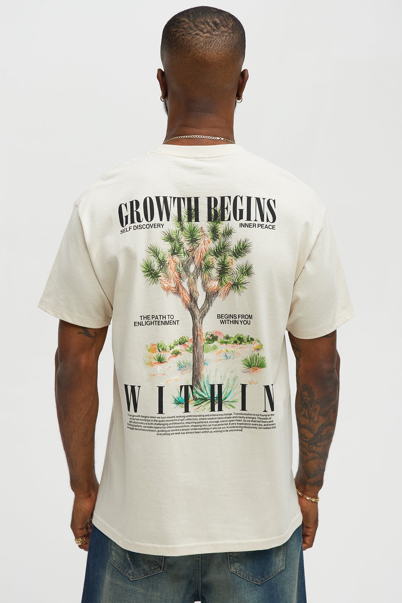 Growth Begins Within Short Sleeve Tee - Cream - Image 4
