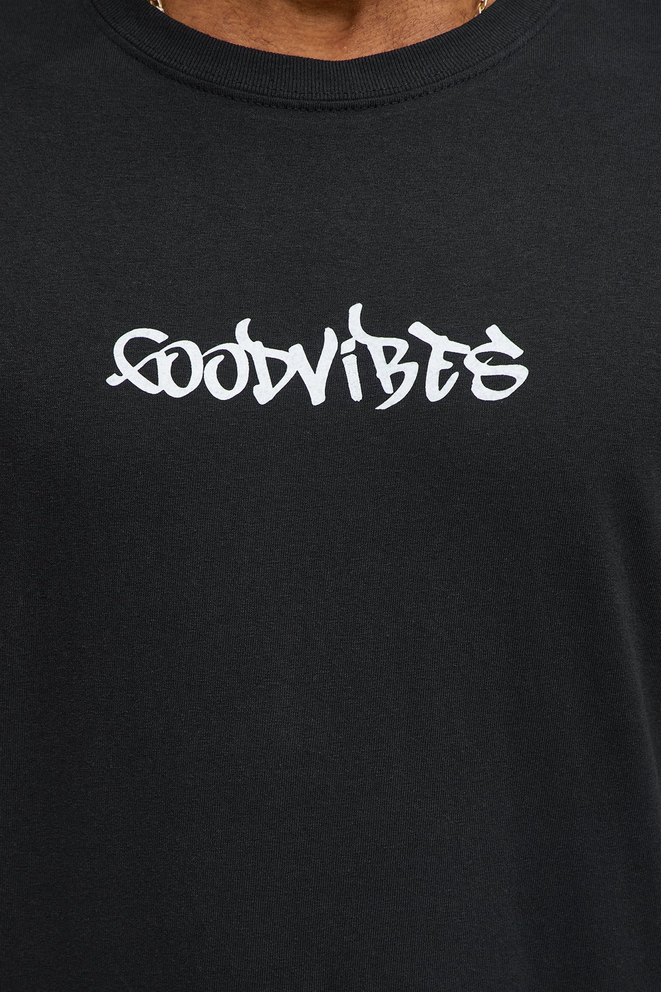 Good Vibes Broken Heart Short Sleeve Tee - Black - Image 4