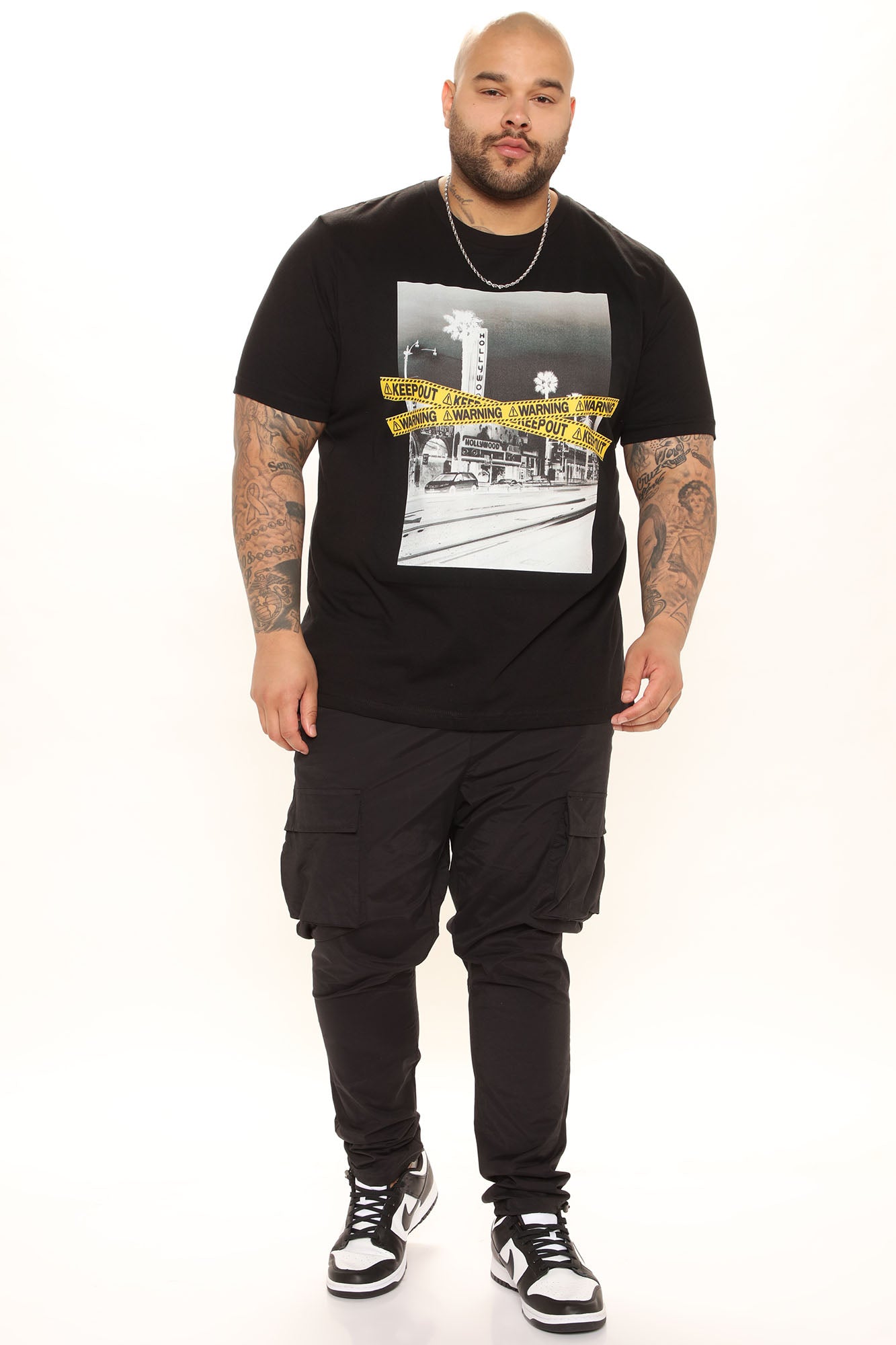 Warning Los Angeles Short Sleeve Tee - Black - Image 6