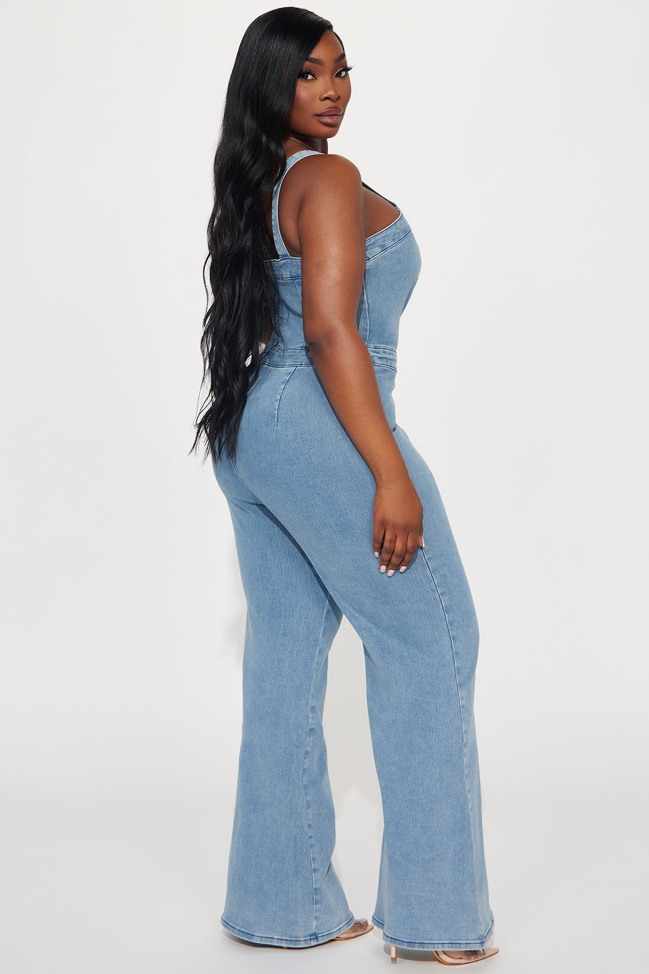 Atlanta Denim Jumpsuit - Light Wash - Image 6