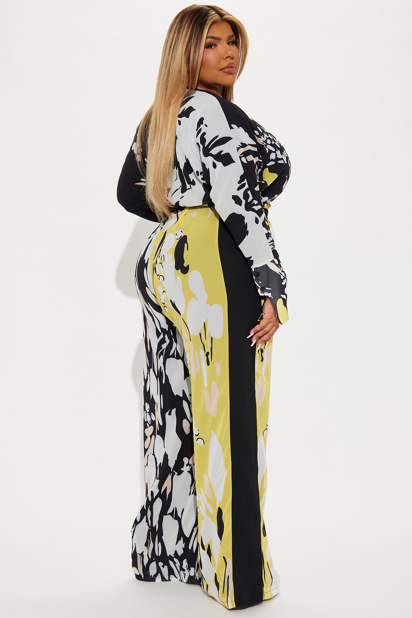 Brunch Dates Chiffon Jumpsuit  - Black/combo - Image 6