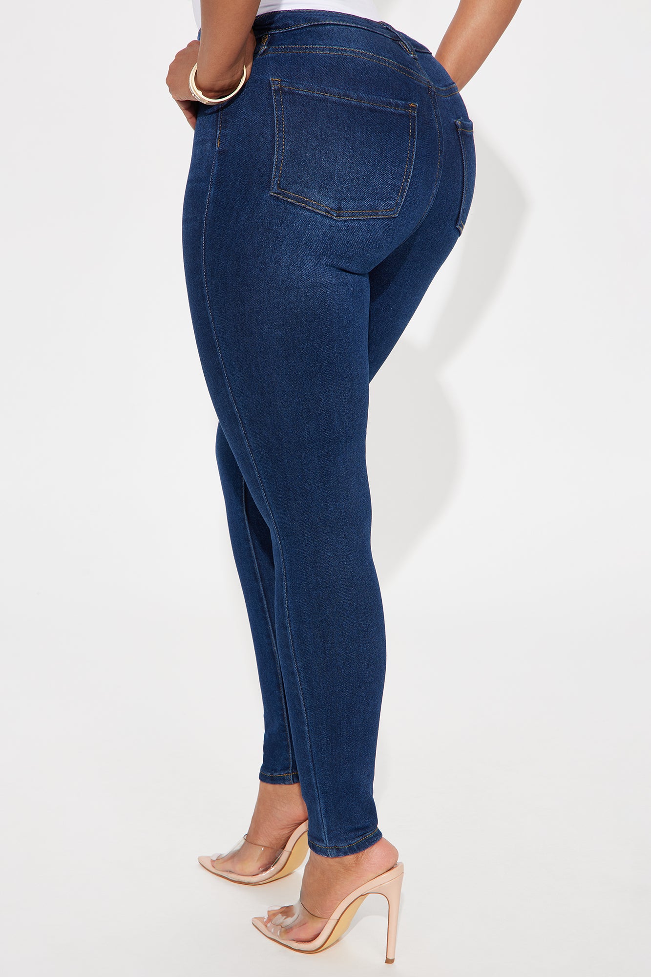 Shadowline Mid Rise Skinny Jeans - Dark Wash - Image 3