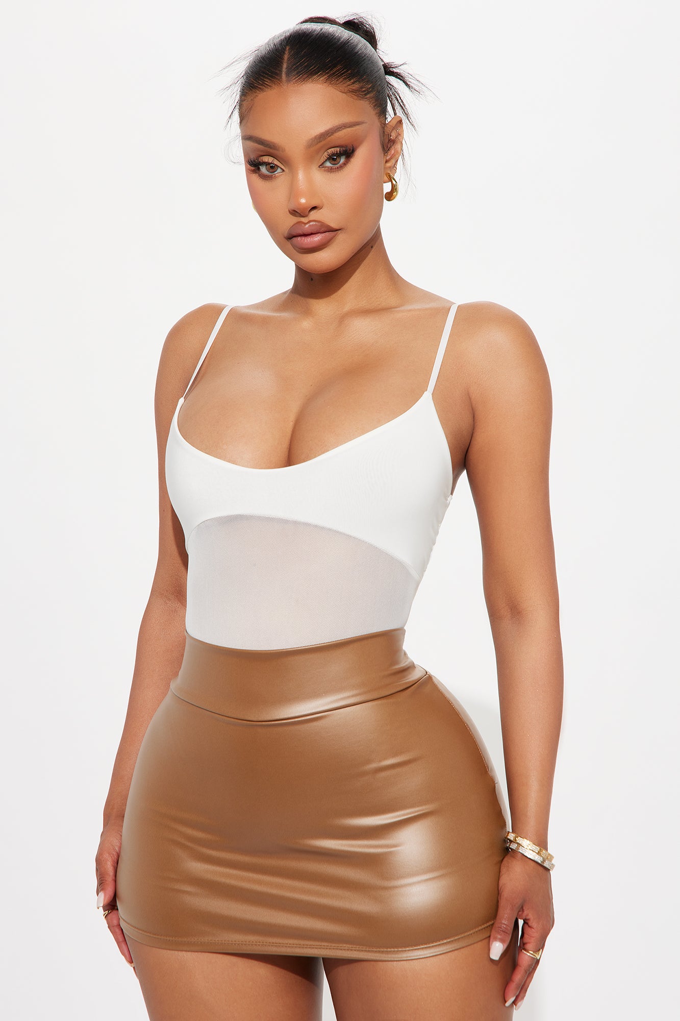 Calypso Sheer Mesh Bodysuit - White - Image 3