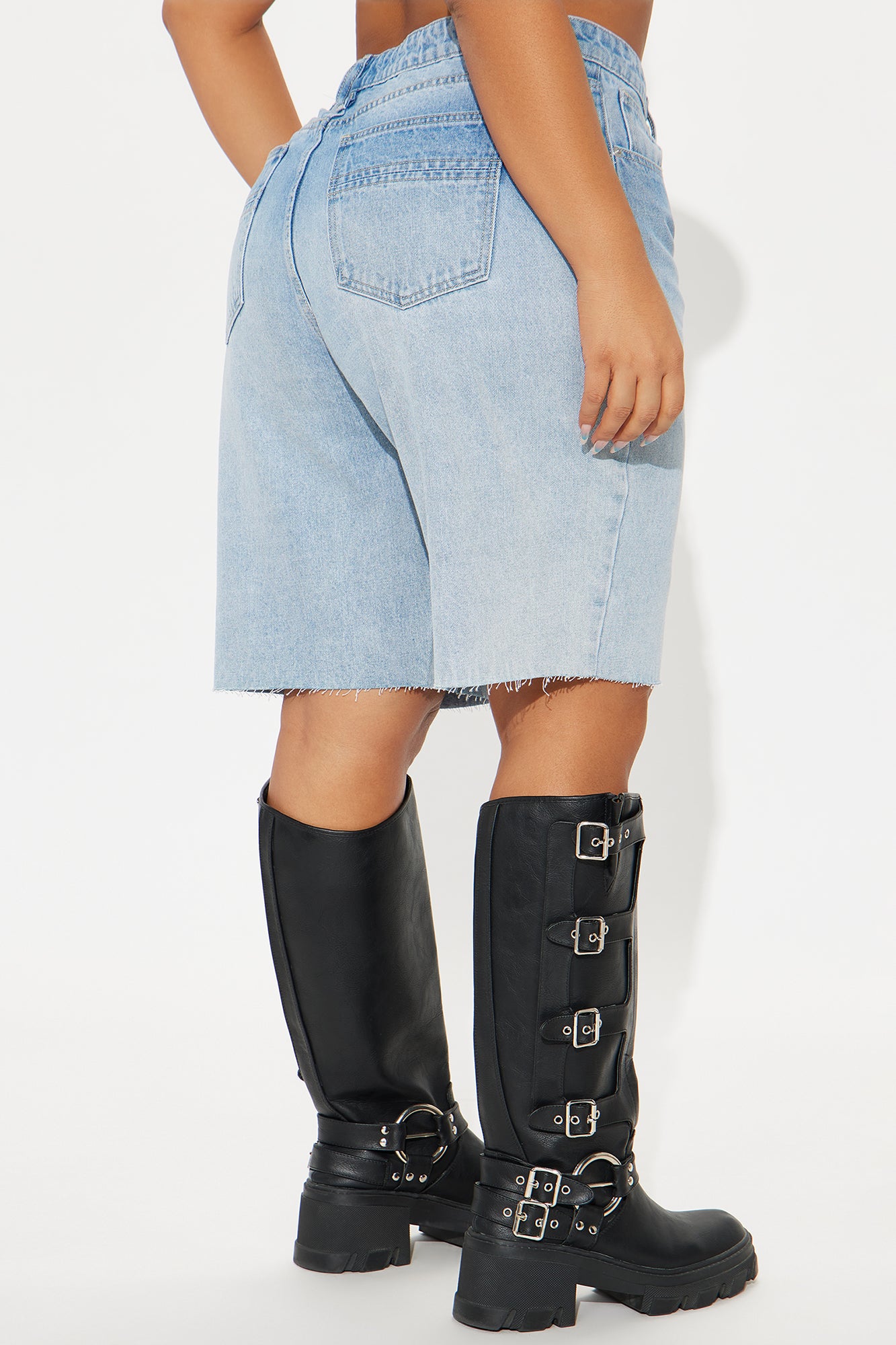 Coastal Classic Bermuda Denim Shorts - Light Wash - Image 6