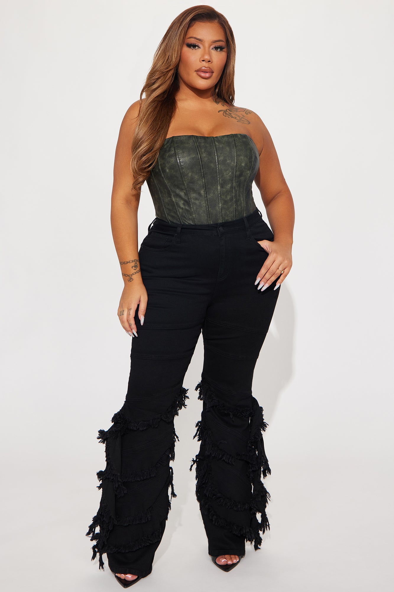 Making A Connection Stretch Bootcut Jeans - Black - Image 4