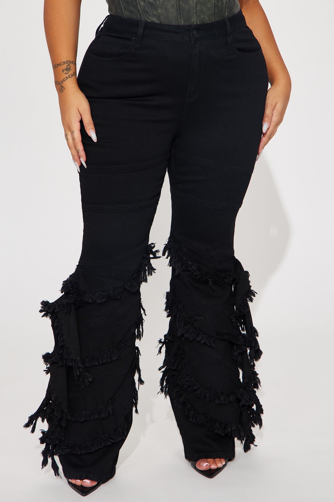 Making A Connection Stretch Bootcut Jeans - Black - Image 5