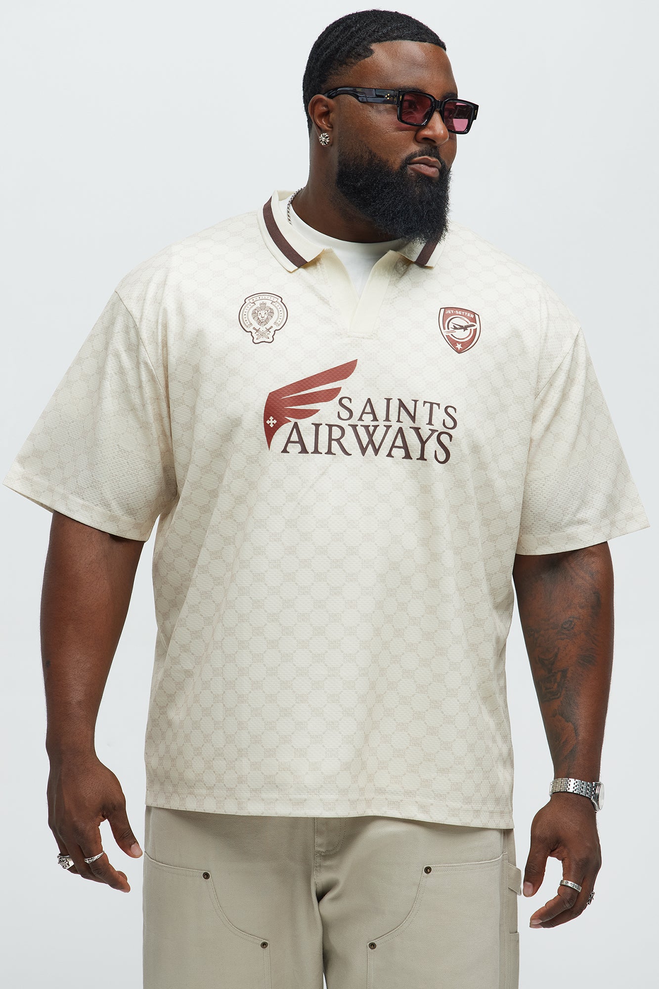Saints Johnny Collar Soccer Jersey - Ivory - Image 5