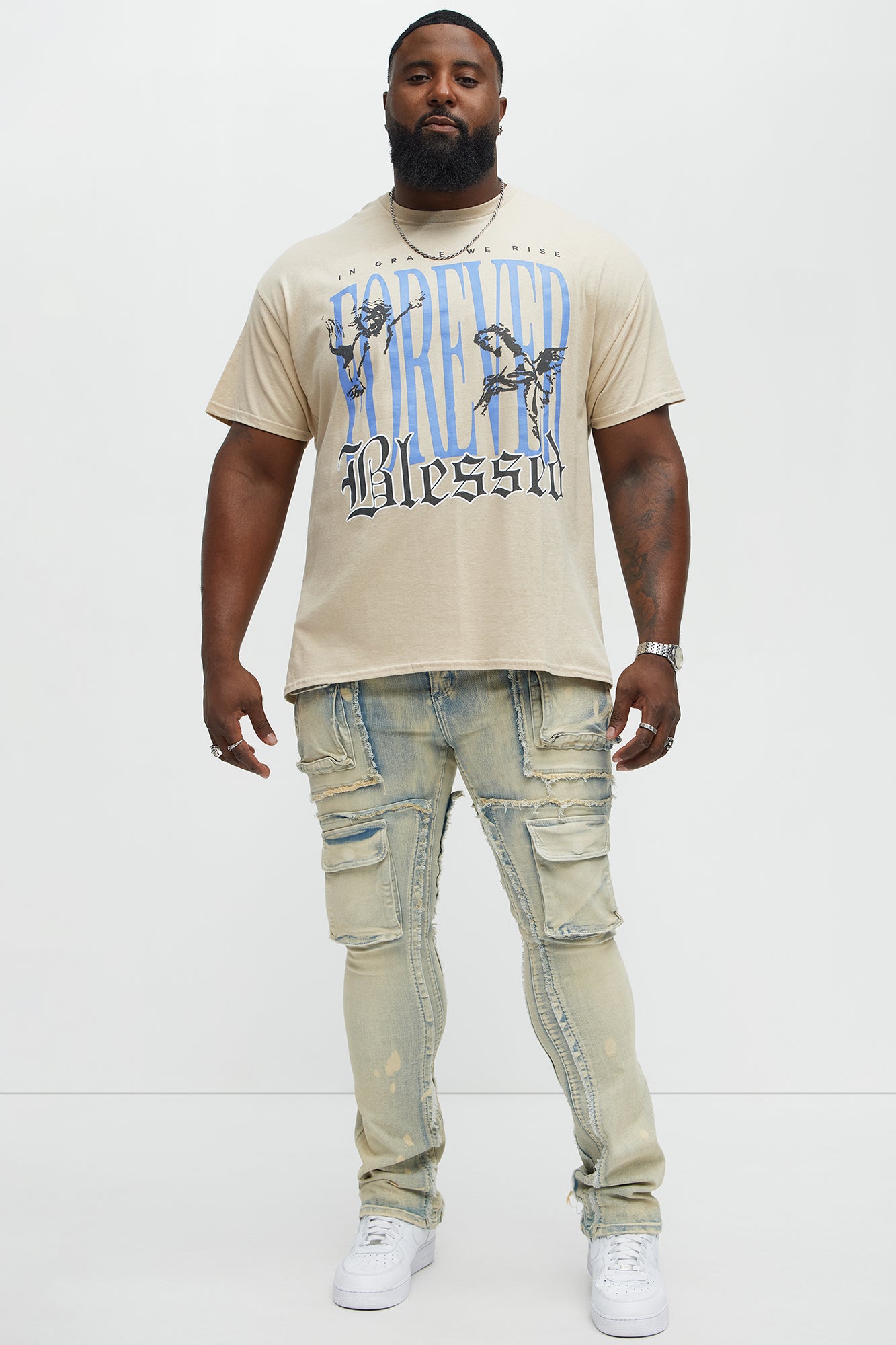 Forever Blessed Short Sleeve Tee - Taupe - Image 5