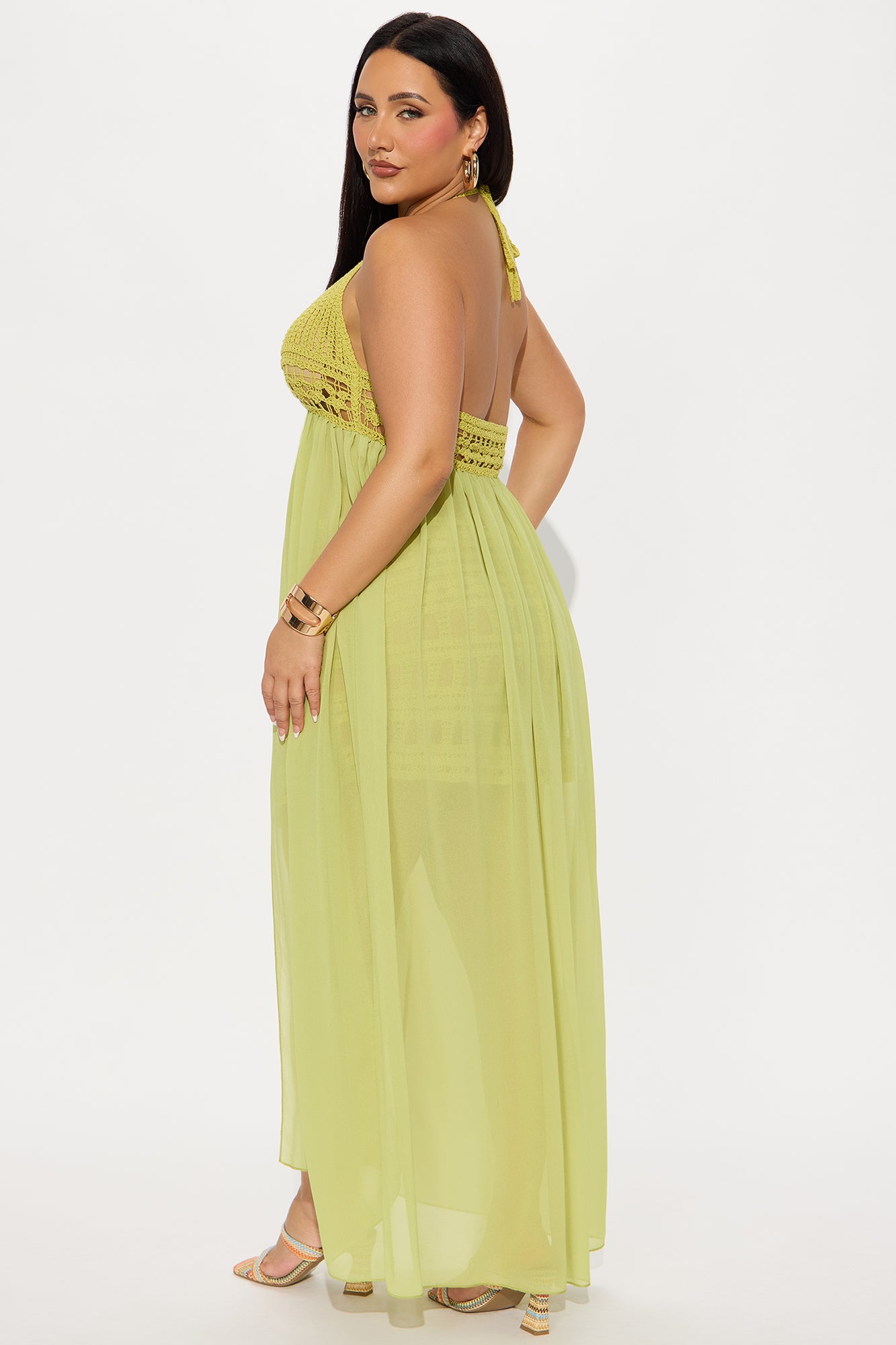 Tropical Temptations Crochet Skirt Set - Chartreuse - Image 6