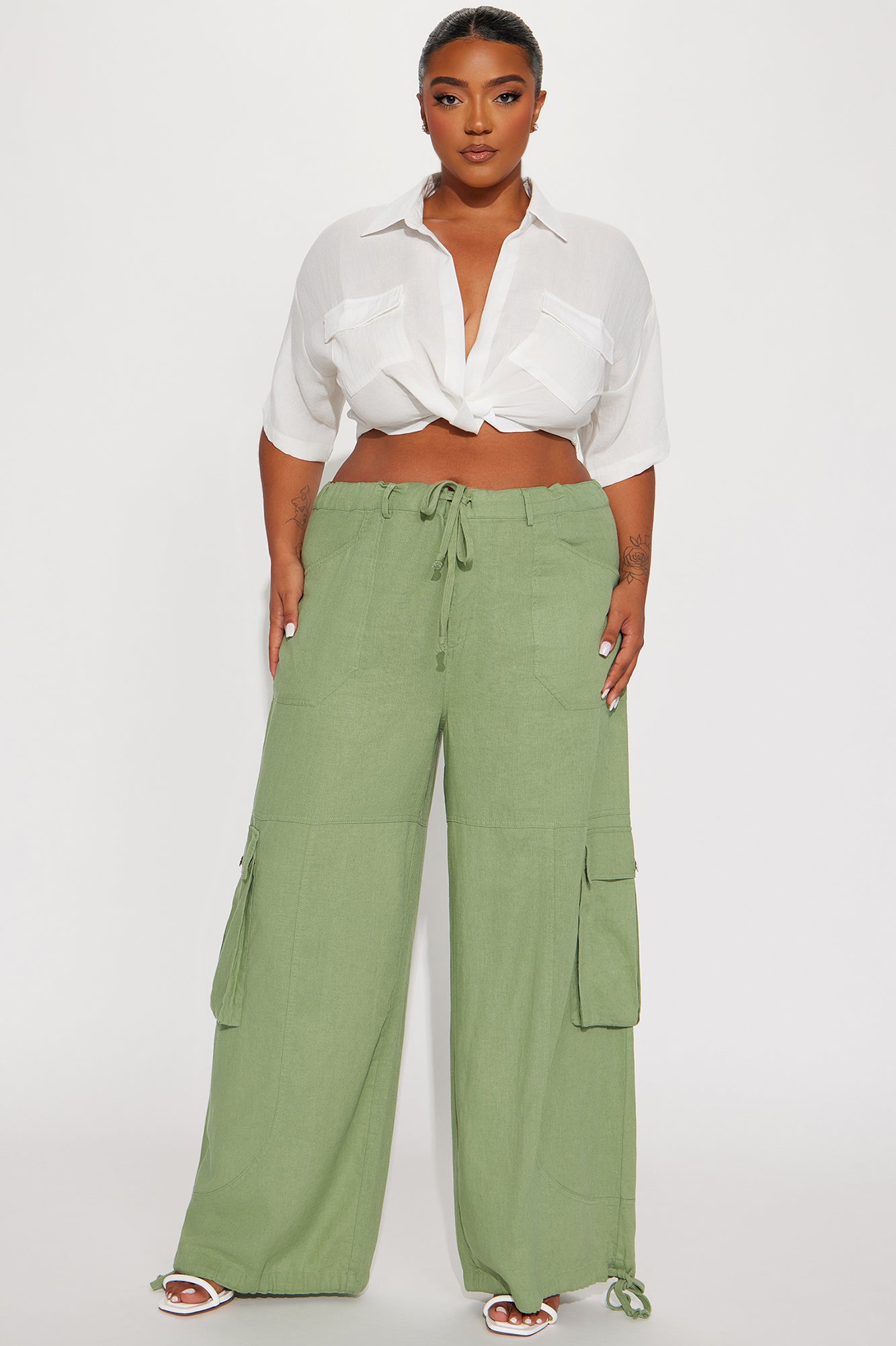 In The Right Zone Linen Top - Ivory - Image 5